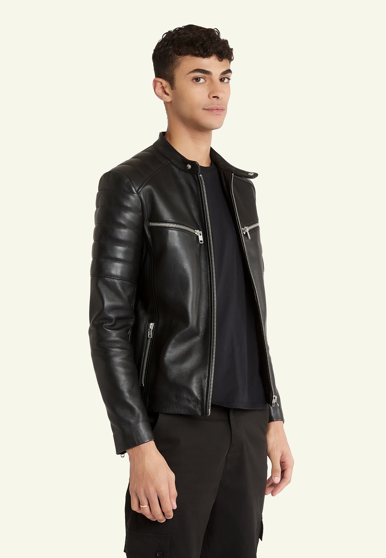 WARRIOR BLACK vue dos blouson cuir mouton — Serge Pariente Paris