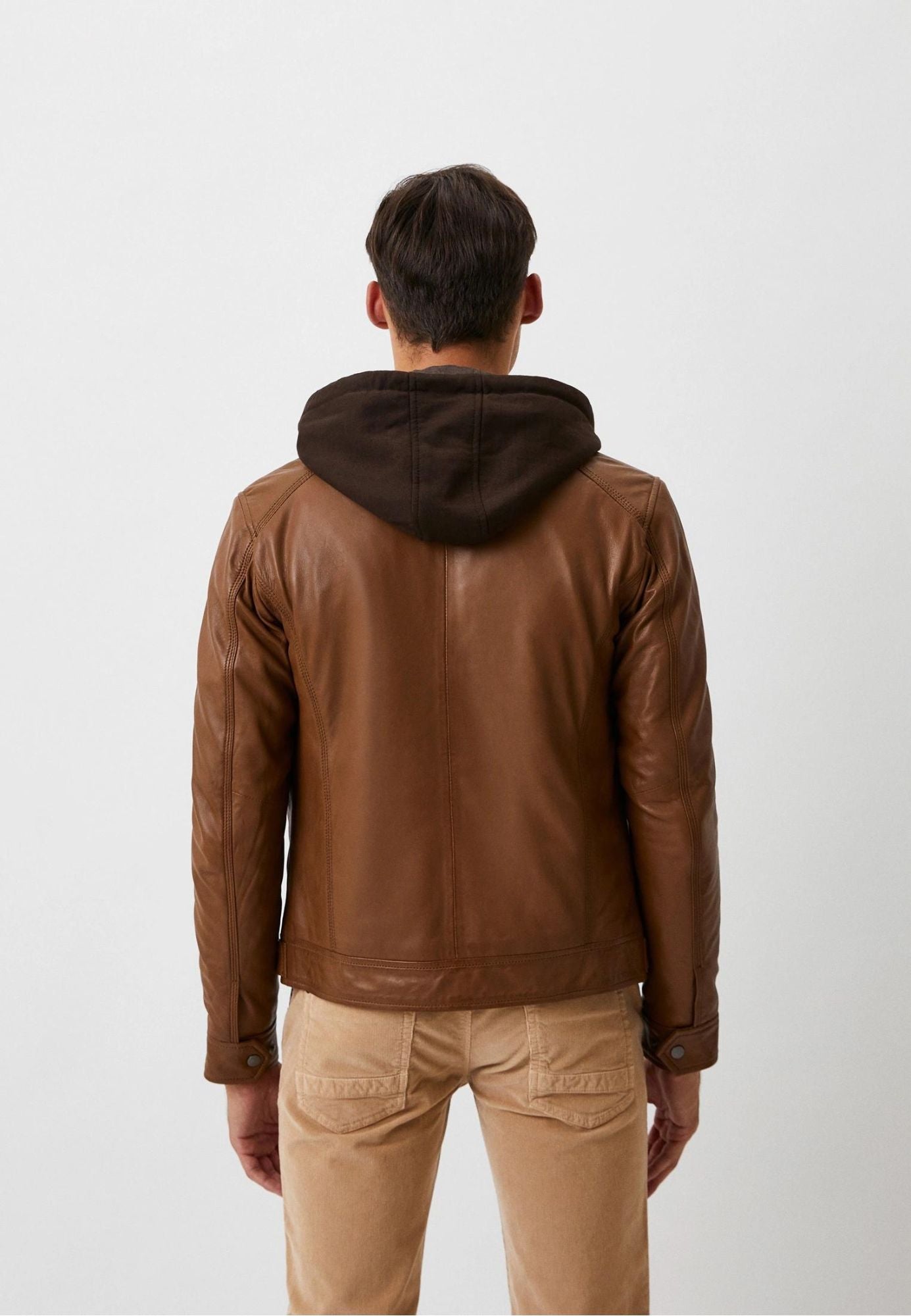 Détail capuche amovible ERICO HOOD NF OXBLOOD — Serge Pariente