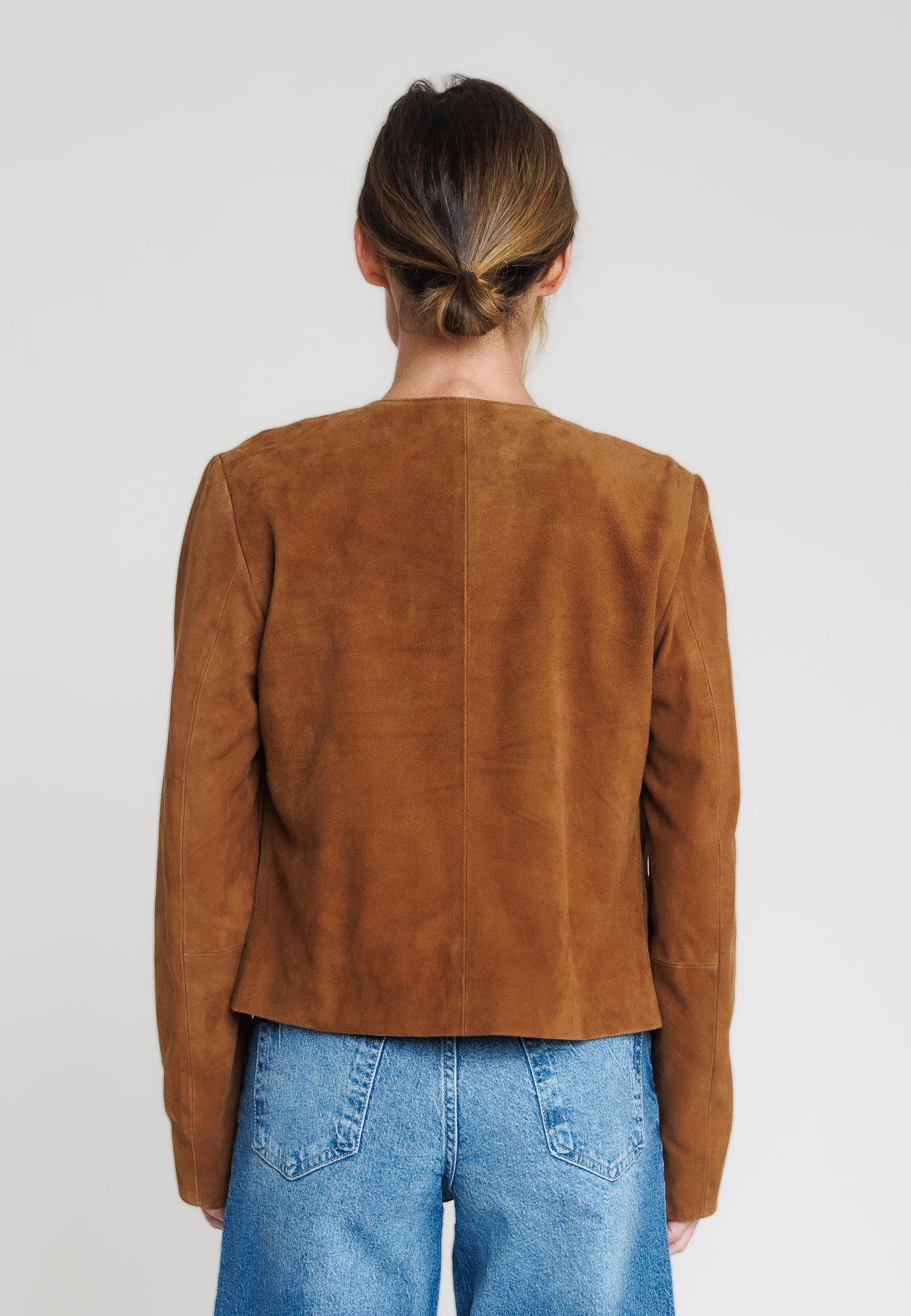 Blouson daim FLORENCE VS TOBACCO - vue portee - Serge Pariente Paris