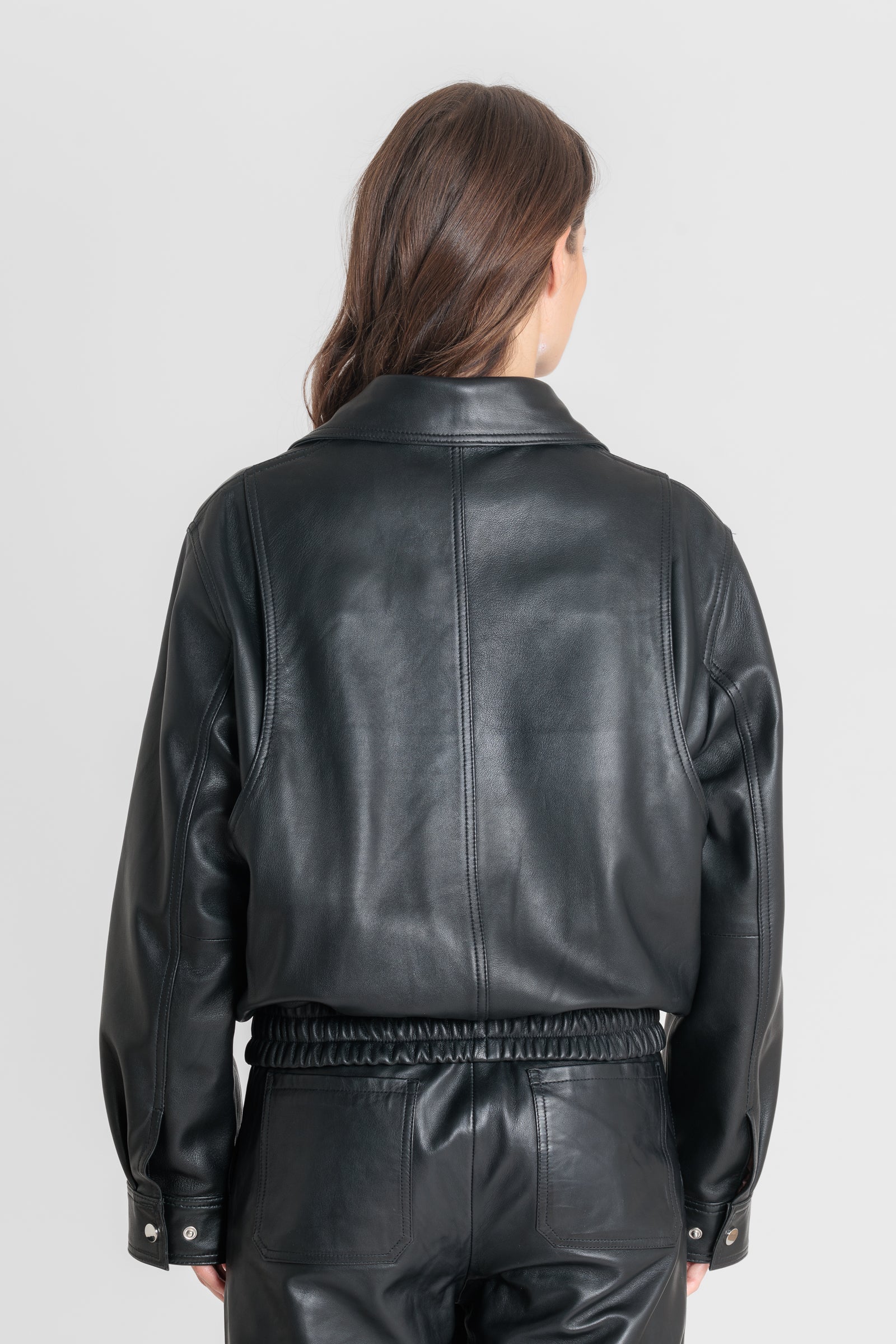 Blouson cuir REYNA BLACK - vue detail - Serge Pariente Paris