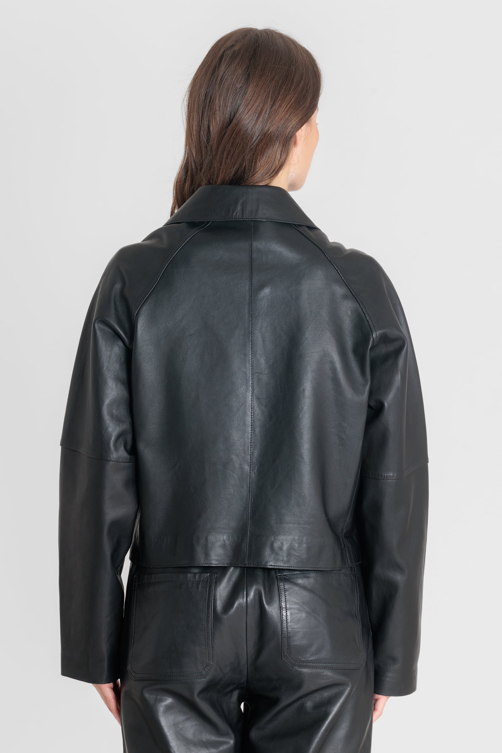 Blouson cuir ALEX NOIR - vue detail - Serge Pariente Paris