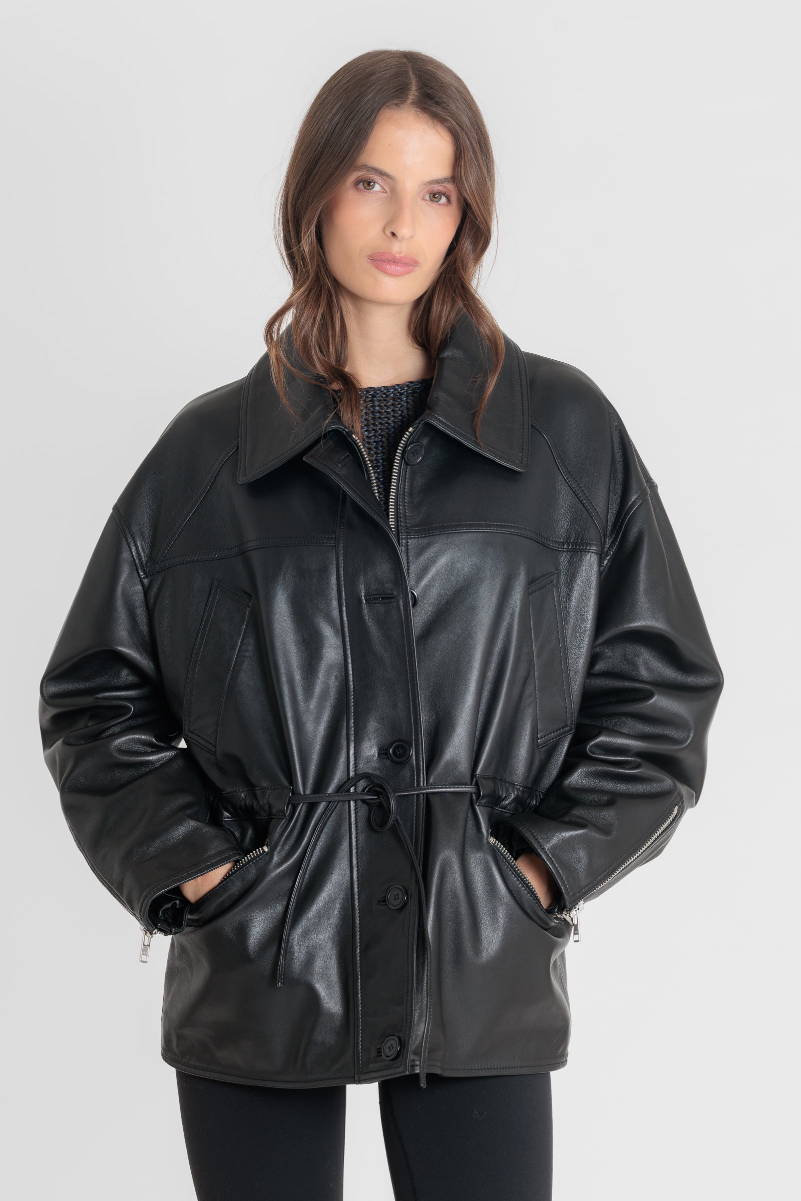 Blouson cuir CARLA BLACK - vue dos - Serge Pariente Paris