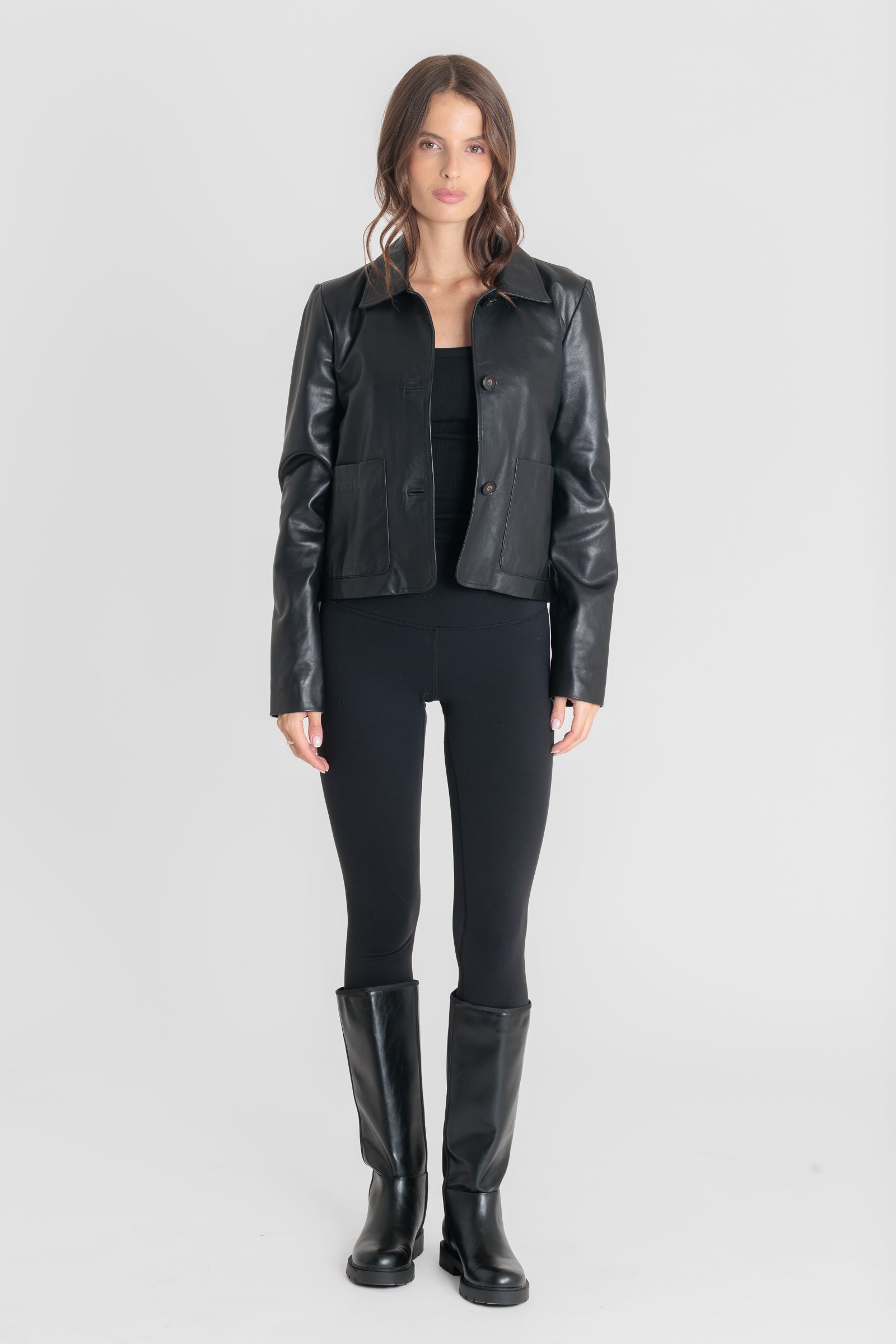 Blouson cuir ELINA BLACK - vue dos - Serge Pariente Paris
