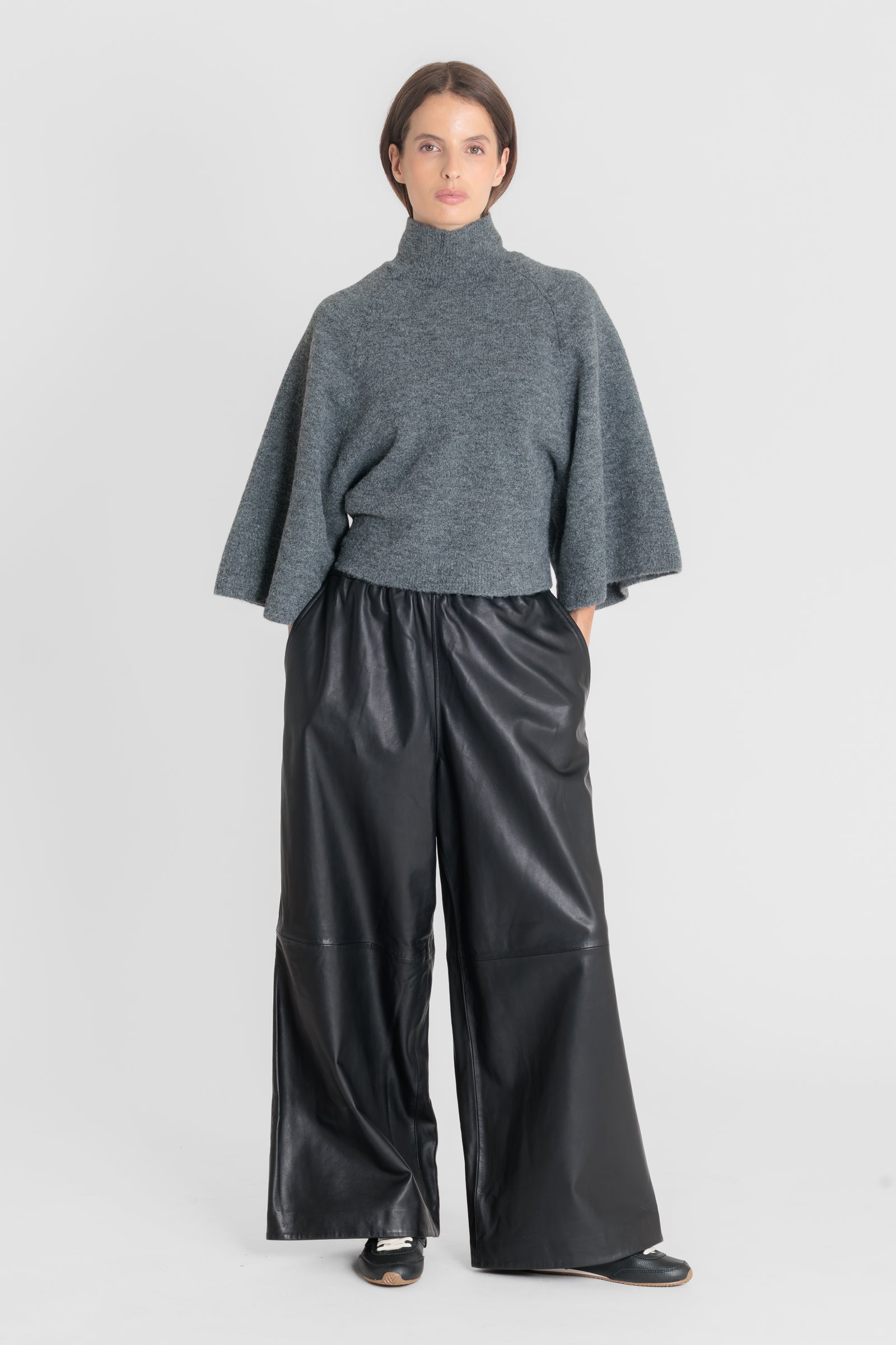 Blouson cuir LORANE BLACK - vue face - Serge Pariente Paris