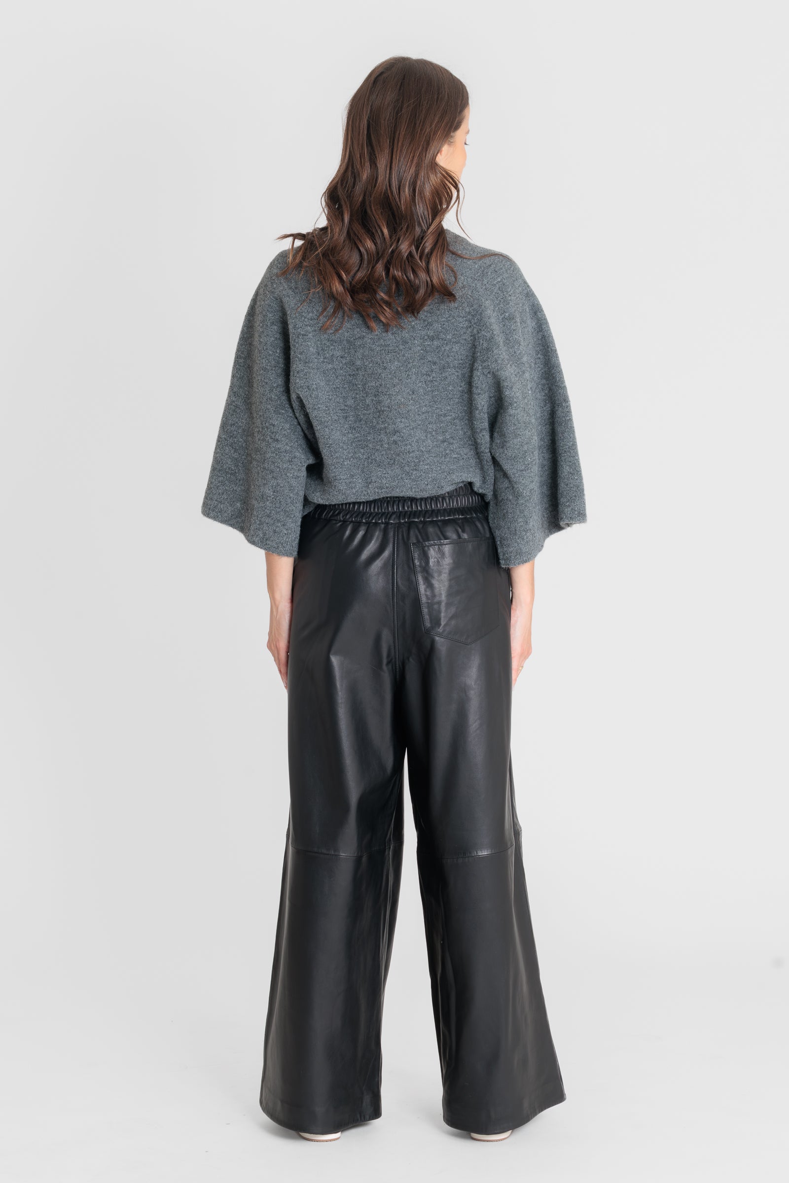 Blouson cuir LORANE BLACK - vue detail - Serge Pariente Paris