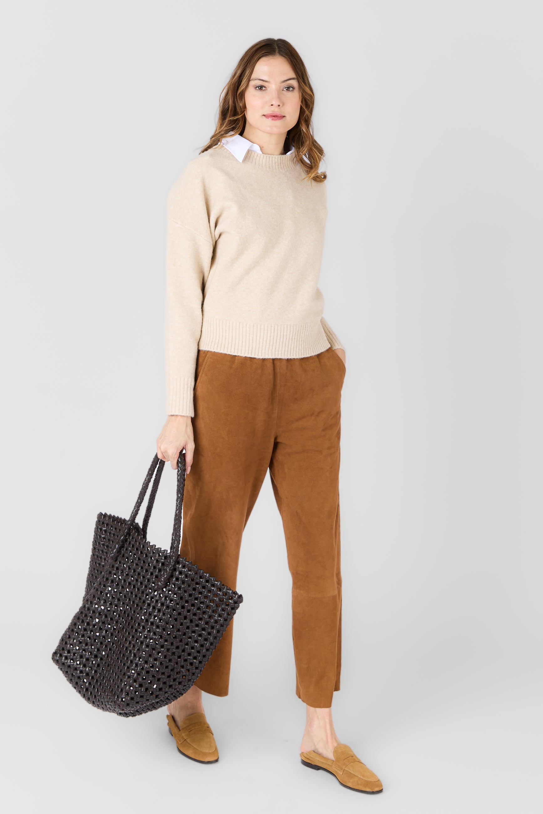 Sac cuir HAND BAG BLACK - vue face - Serge Pariente Paris