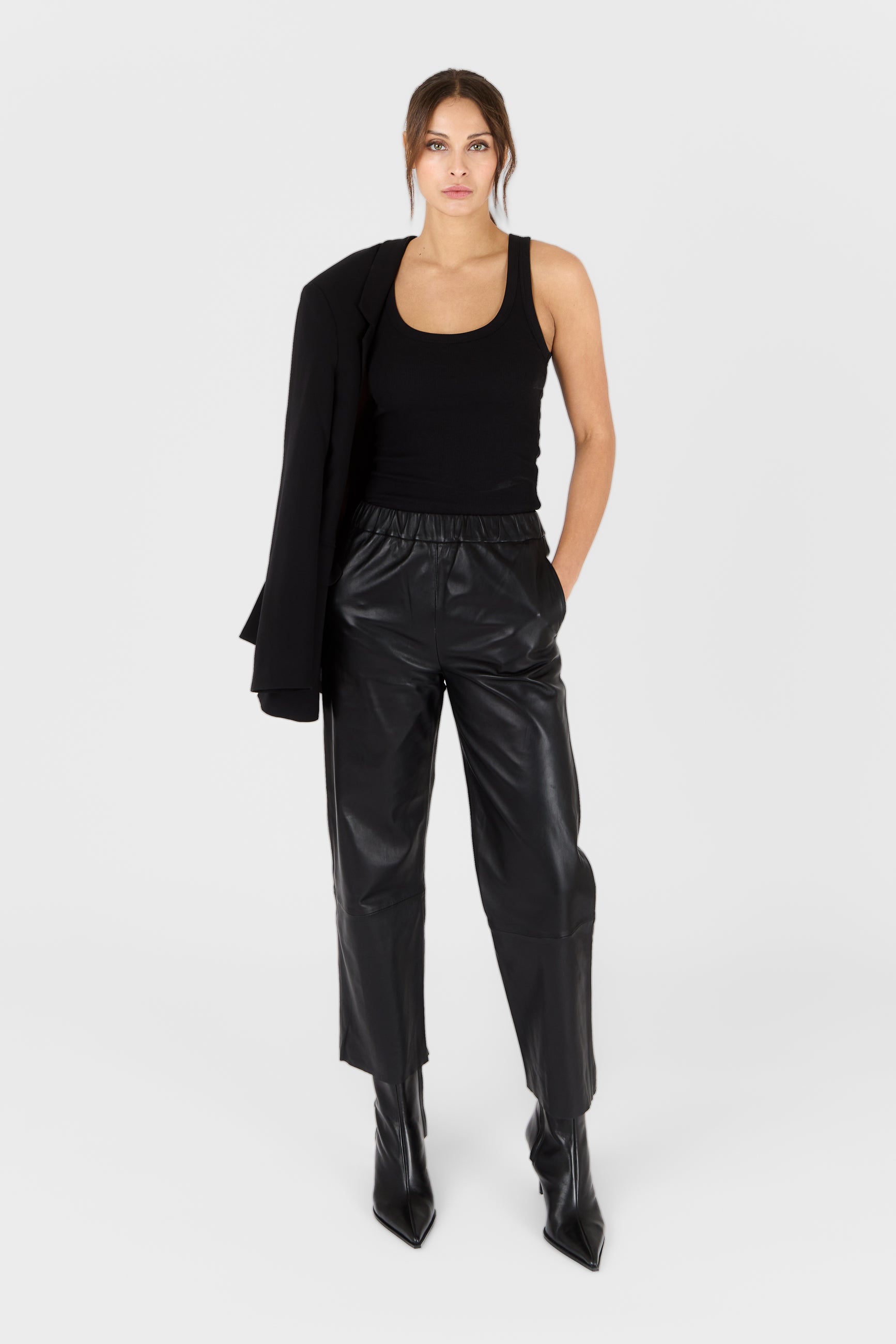 Pantalon cuir SARAH PANT BLACK - vue dos - Serge Pariente Paris