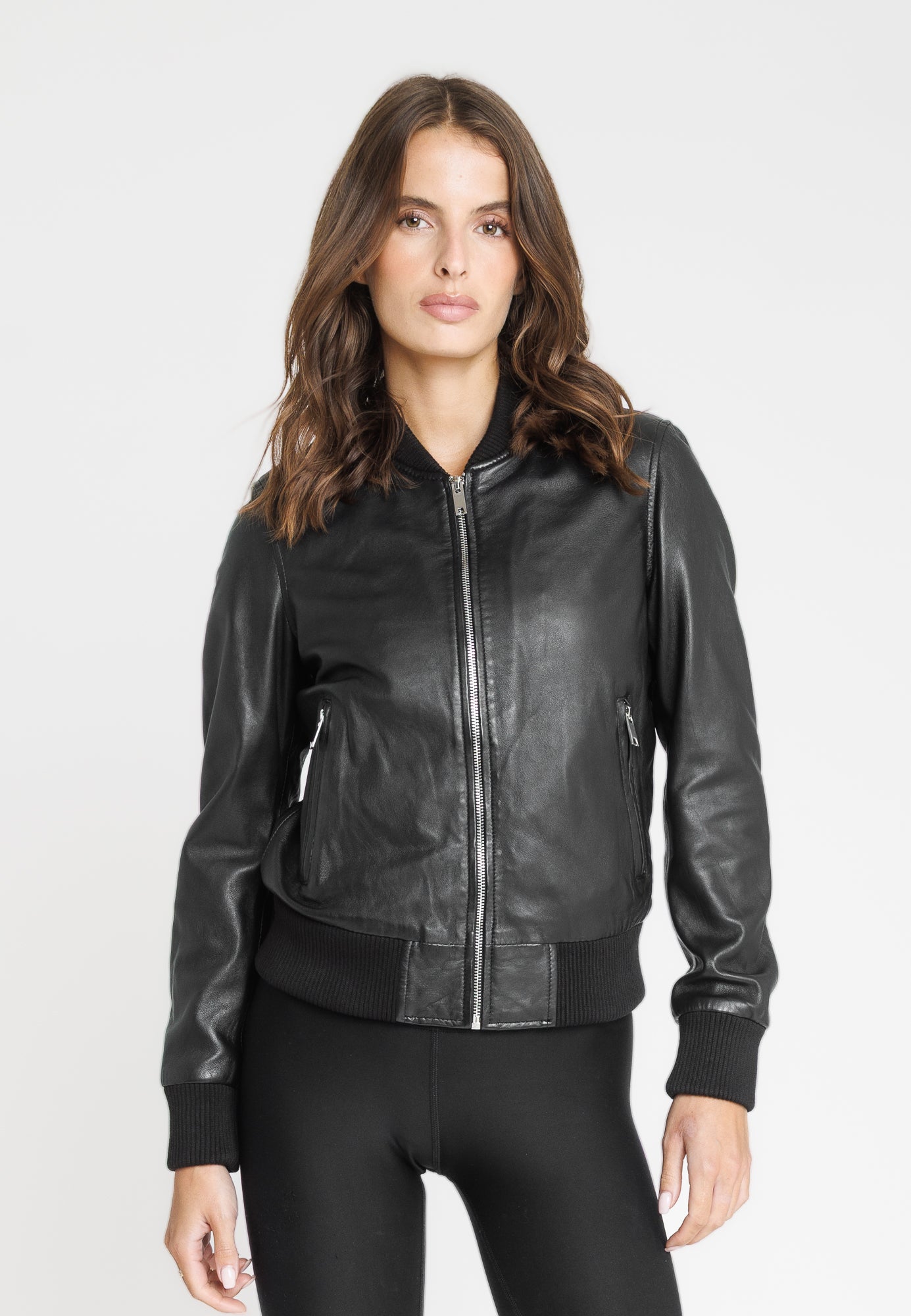 Veste cuir JESS BLACK - vue face - Serge Pariente Paris