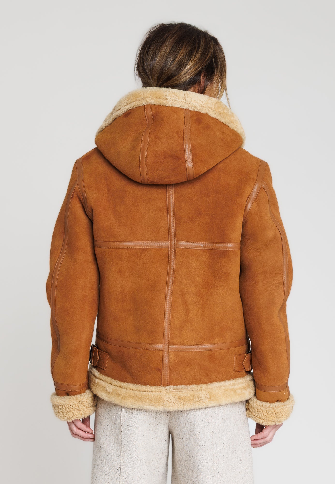 Veste cuir JACQUELINE TOBACCO - vue detail - Serge Pariente Paris