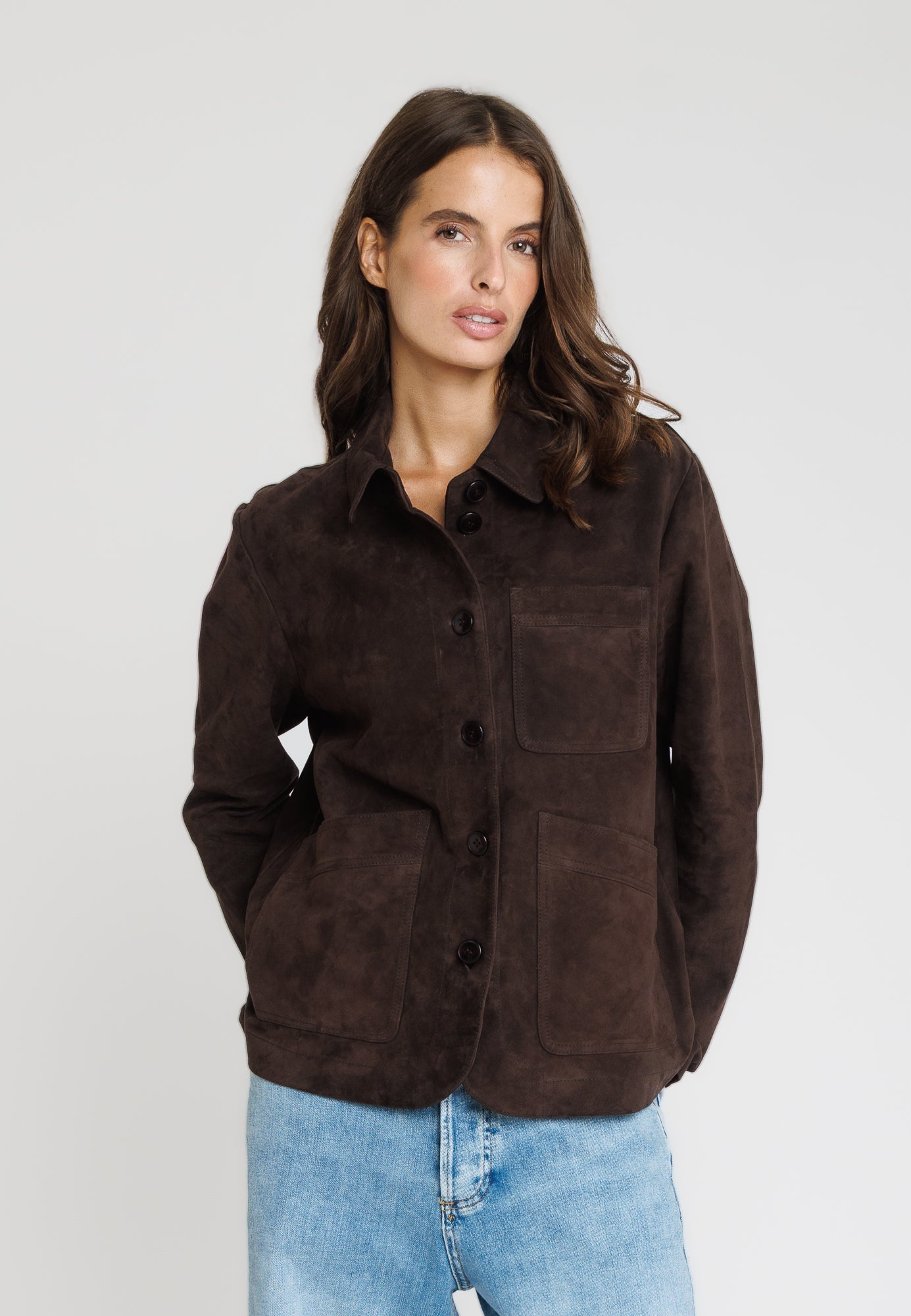 Blouson daim ALEXANDRA VS BROWN - vue dos - Serge Pariente Paris