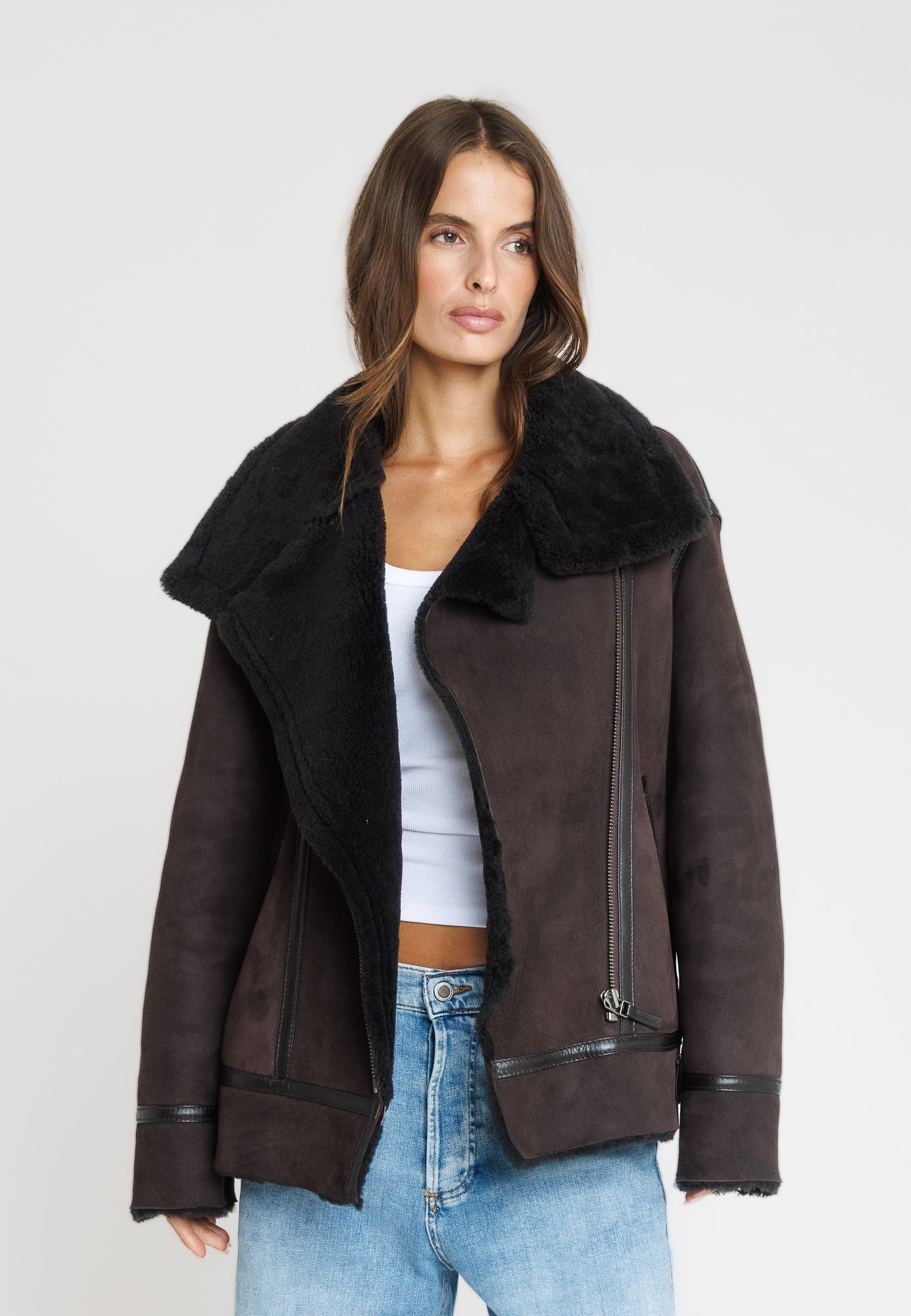 Veste cuir CHRISTELLE BROWN - vue dos - Serge Pariente Paris