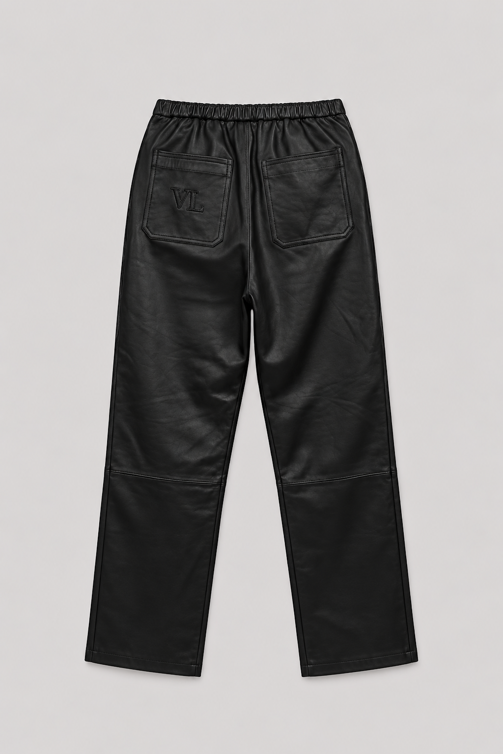 Pantalon cuir VL PANT BLACK - broderie poche arriere - Serge Pariente Paris