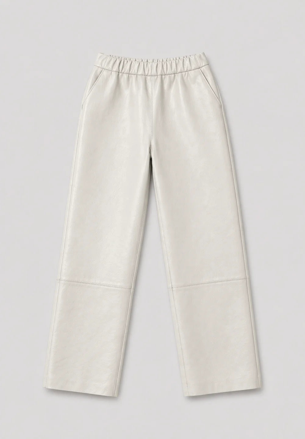 Pantalon cuir ELEONORE PANTALON EGG SHELL - vue face - Serge Pariente Paris