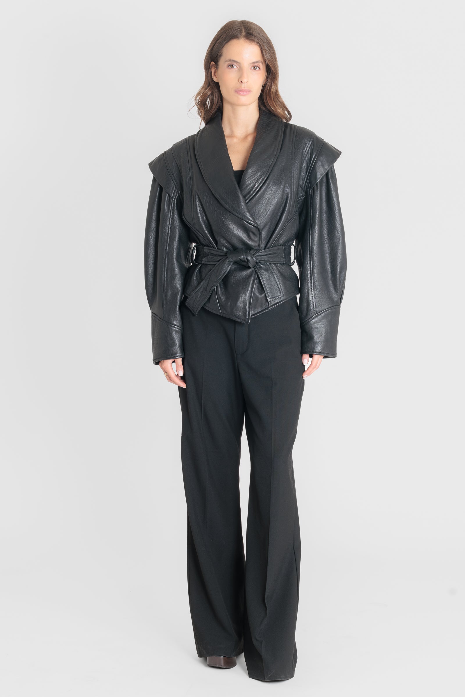 Blouson cuir MIA BLACK - vue portee - Serge Pariente Paris