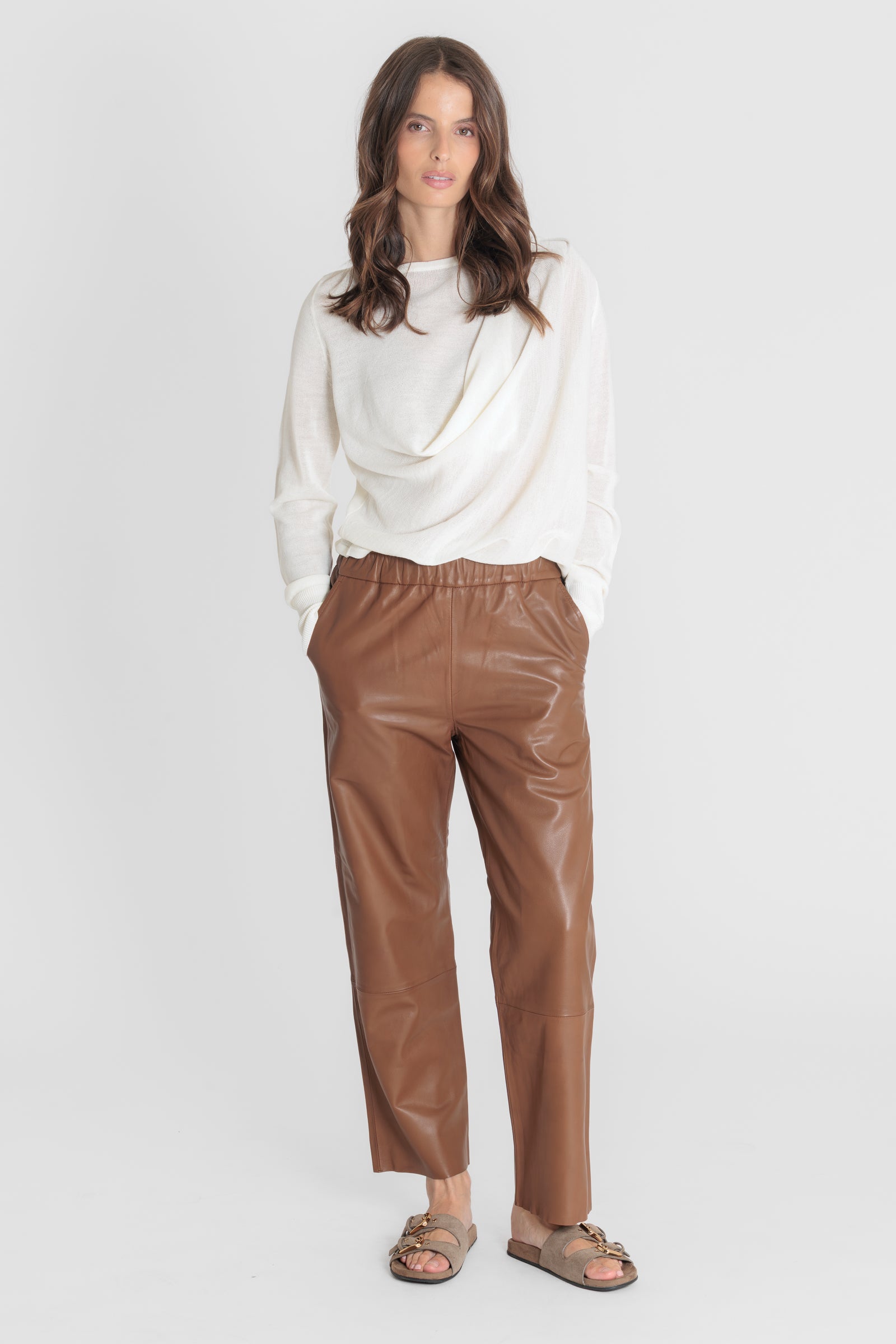 SARAH PANT COGNAC