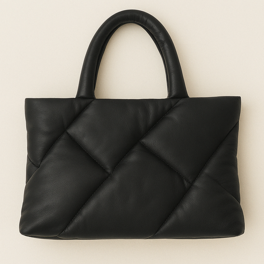 Sac cuir PILLOW BAG BLACK - vue face - Serge Pariente Paris