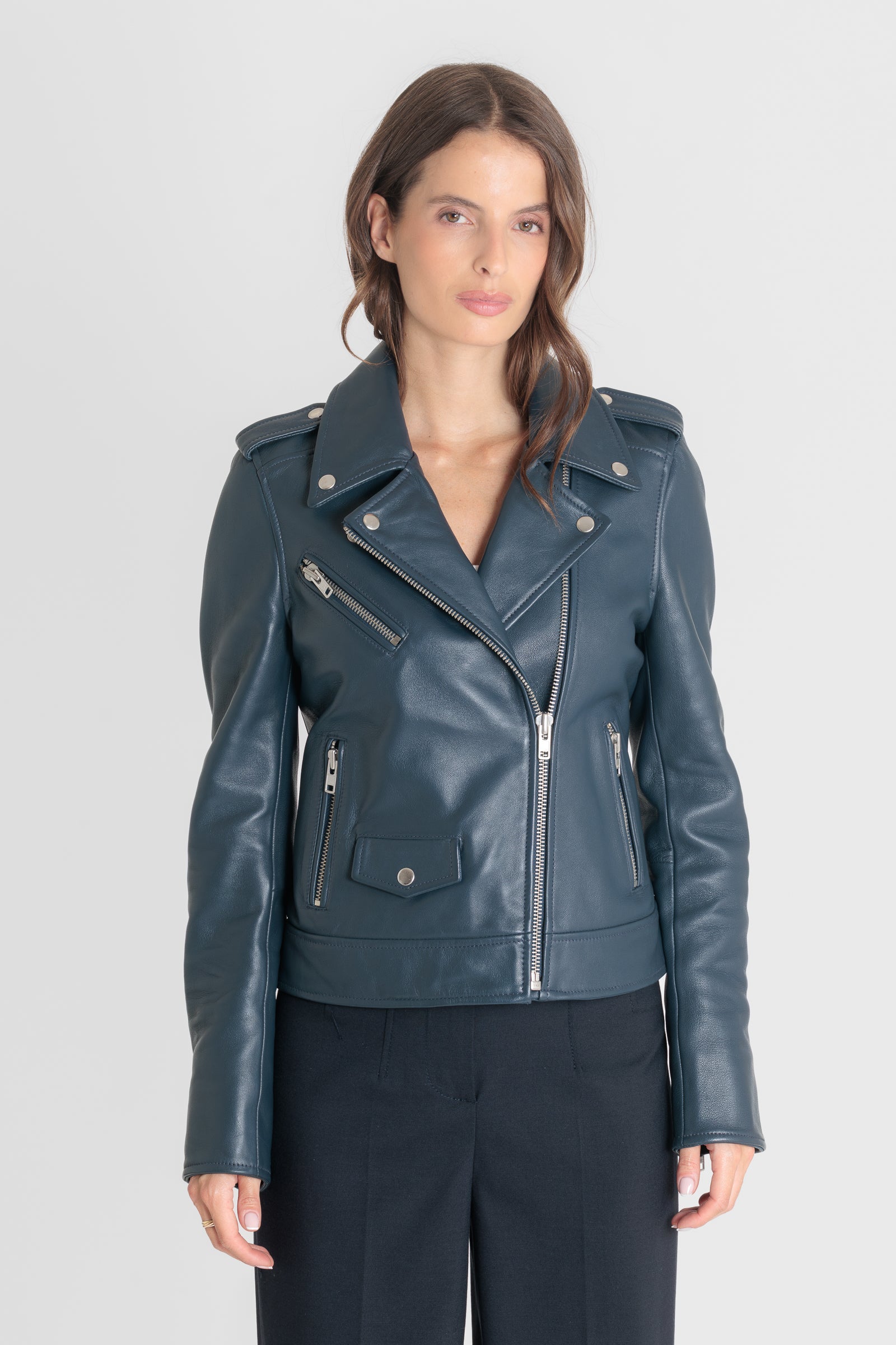 Veste cuir EVA BLUE - vue dos - Serge Pariente Paris