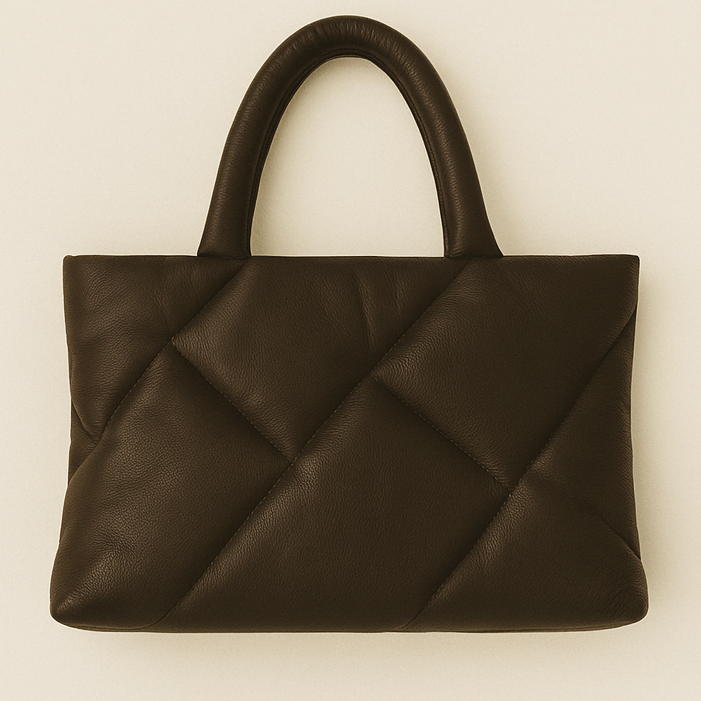 Sac cuir PILLOW BAG BROWN - vue face - Serge Pariente Paris