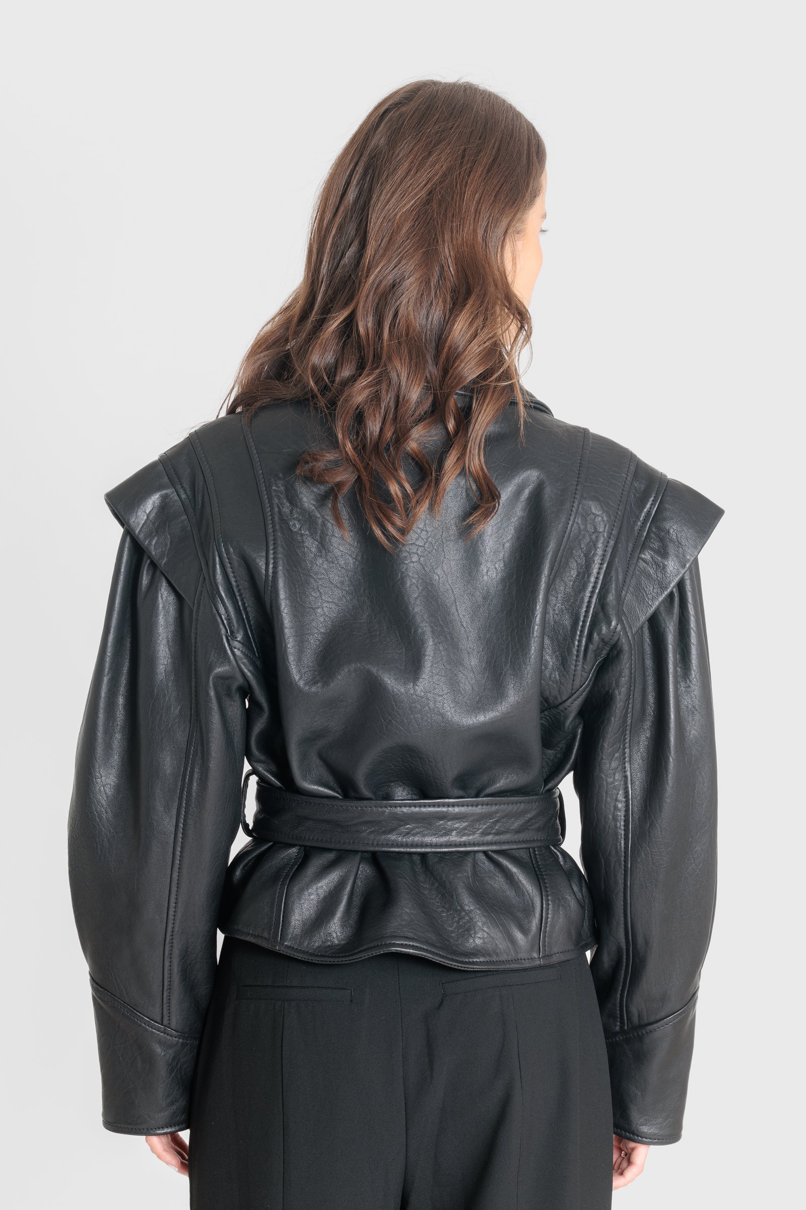 Blouson cuir MIA BLACK - vue cote - Serge Pariente Paris