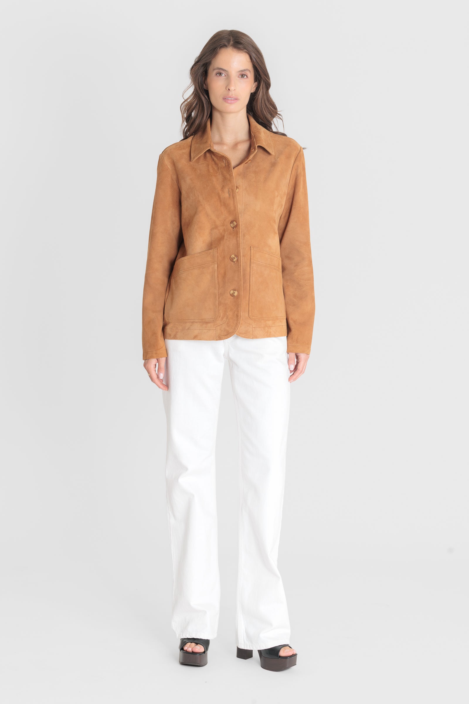 Blouson daim ALEXANDRA VS COGNAC - vue dos - Serge Pariente Paris