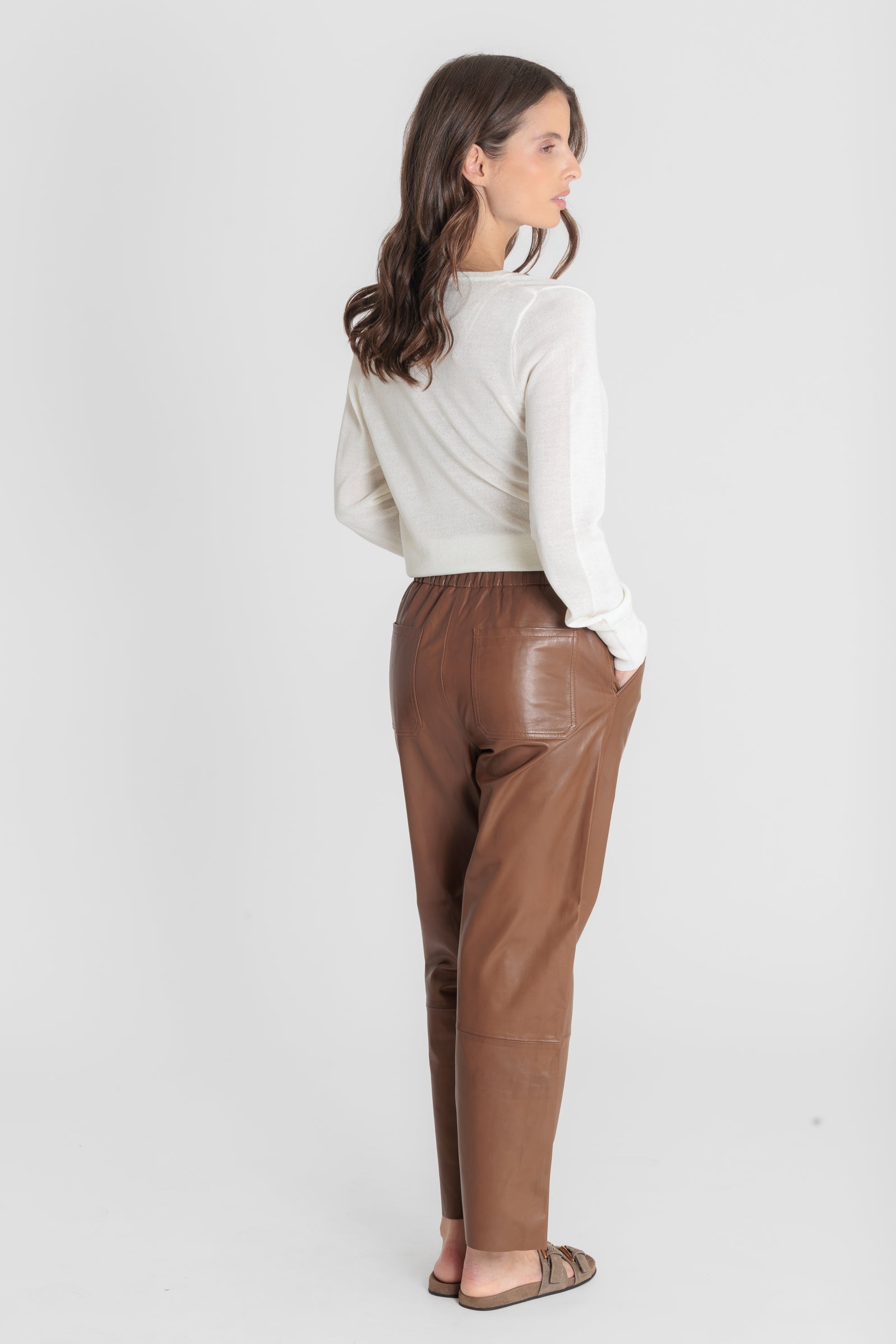 SARAH PANT COGNAC