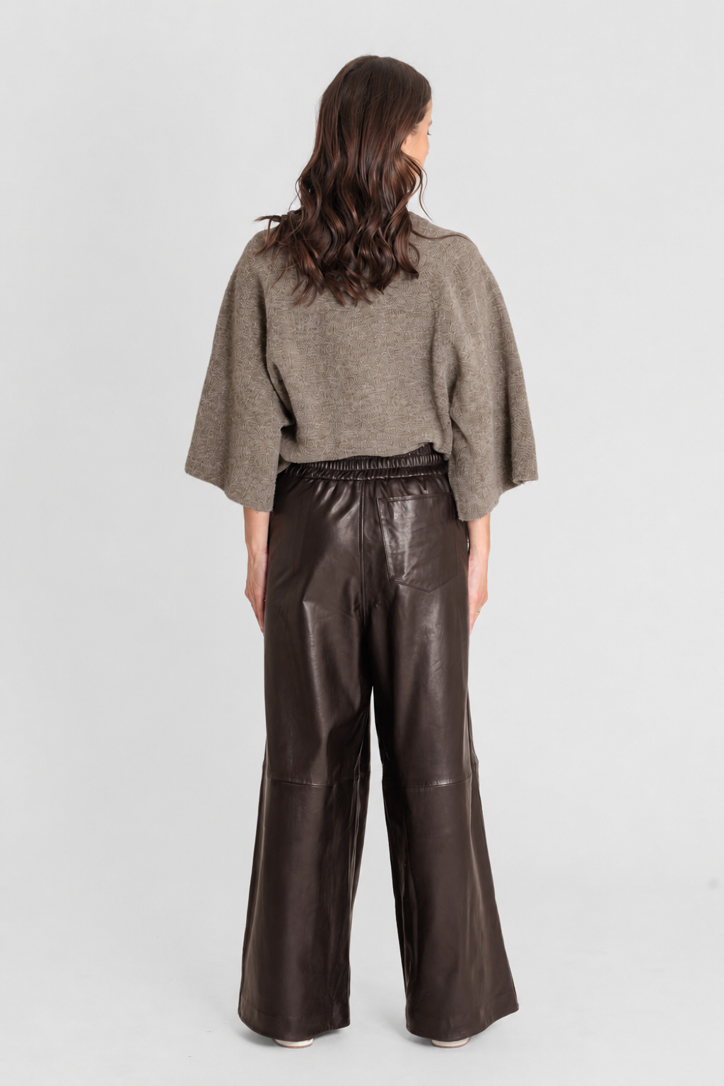 Blouson cuir LORANE BROWN - vue detail - Serge Pariente Paris