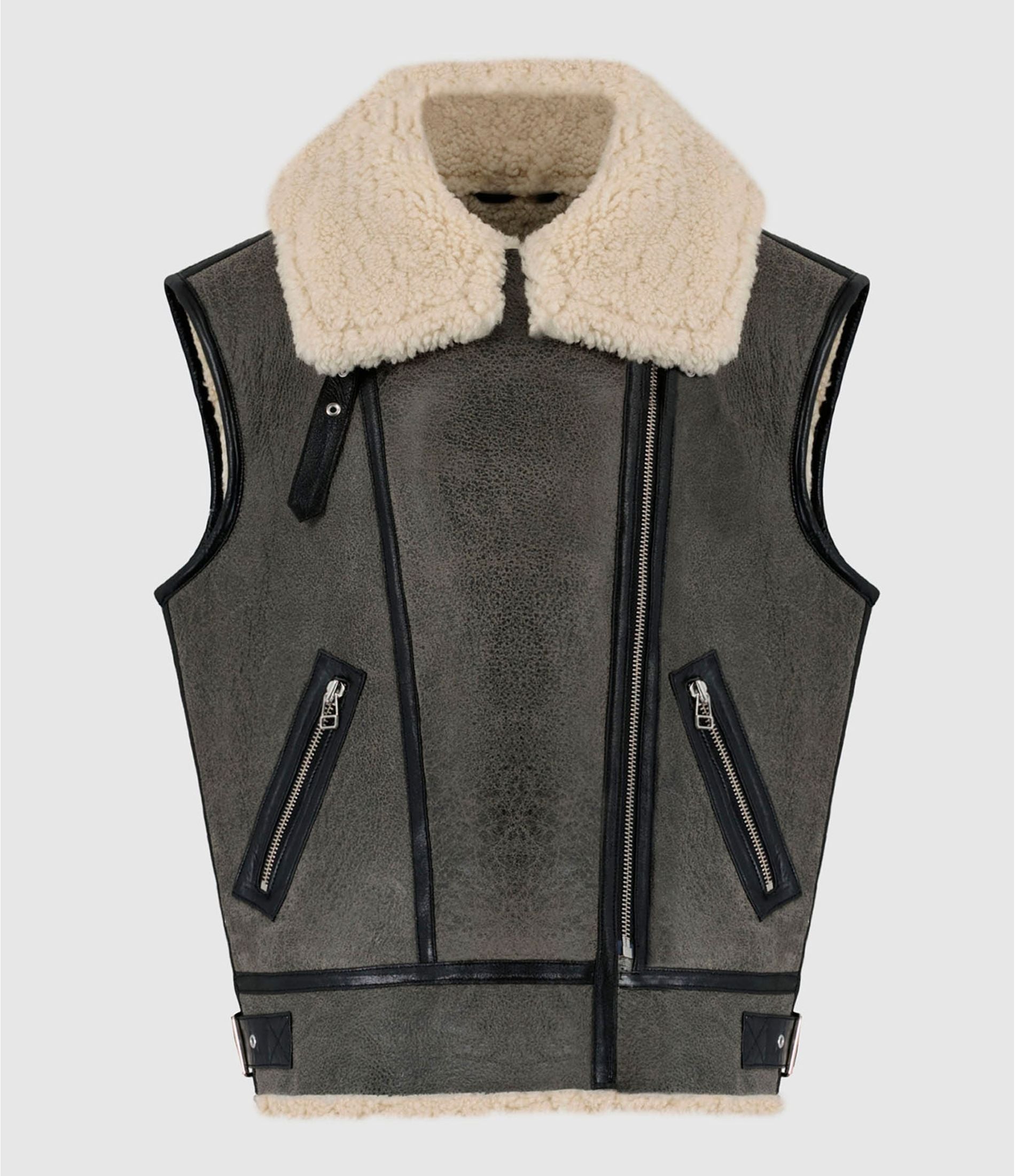 Gilet cuir finition used CHRISTELLE GILET USED - vue complementaire 2 - Serge Pariente Paris