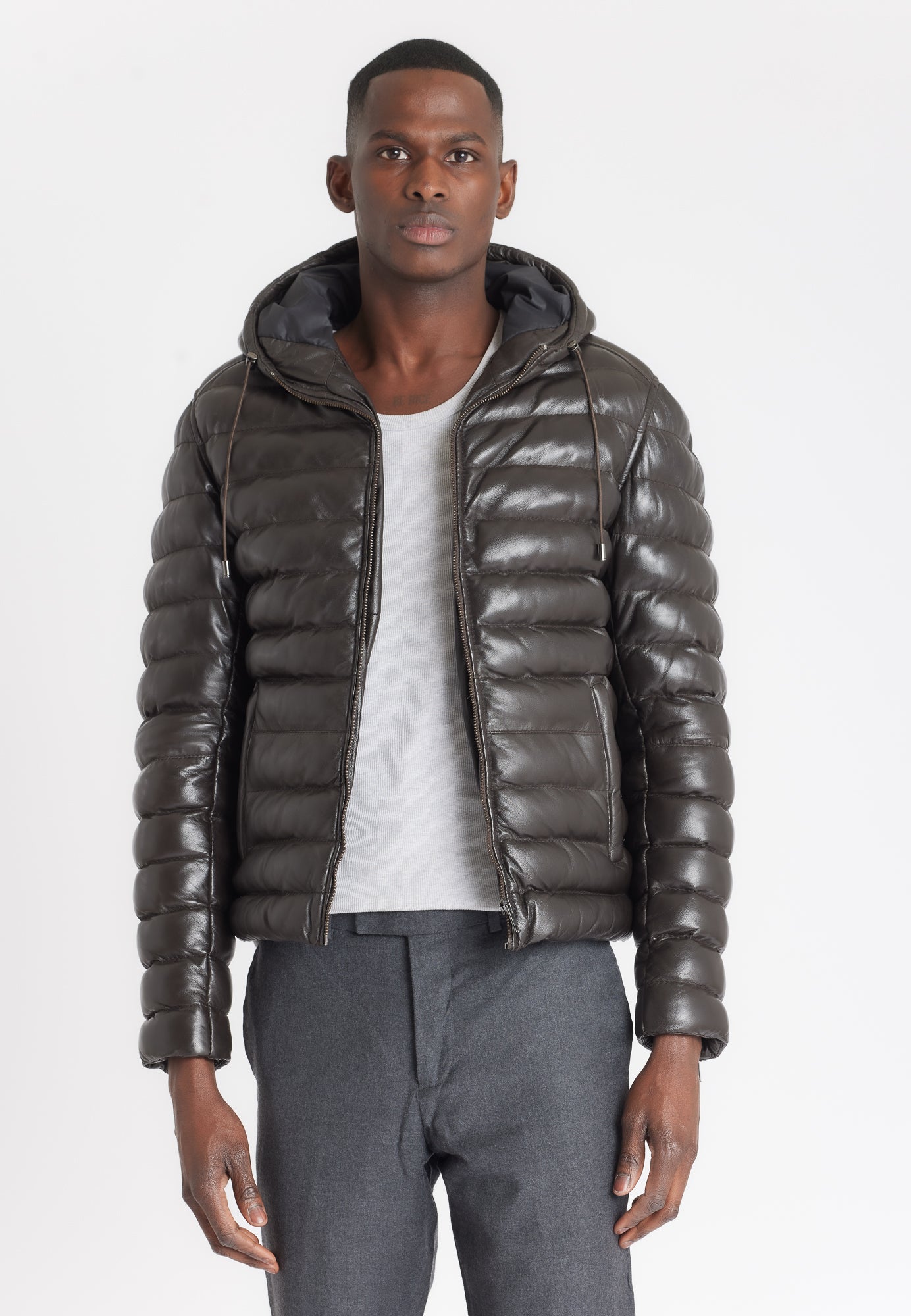 Blouson cuir WARMER BROWN - vue dos - Serge Pariente Paris