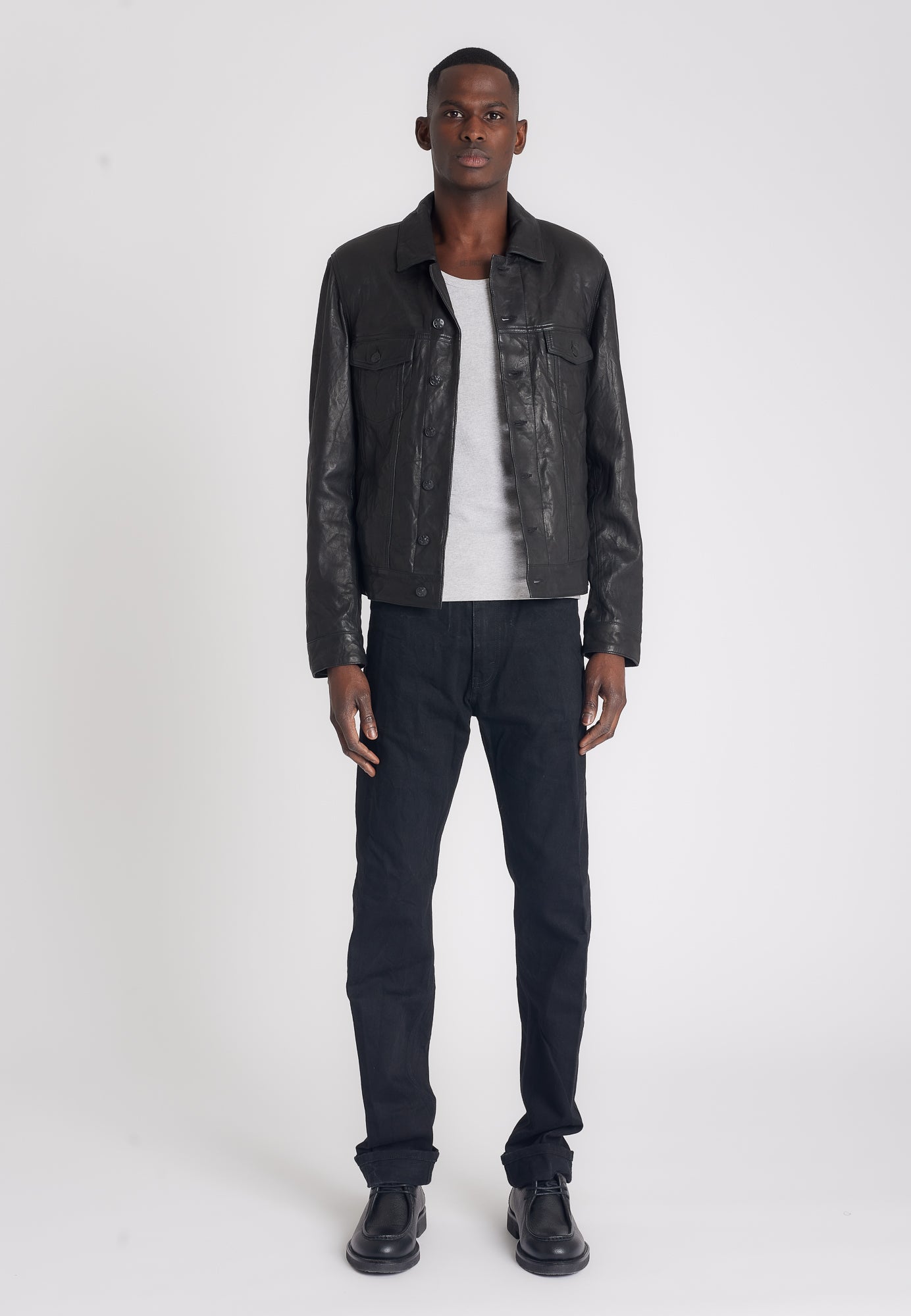 Blouson cuir ALESSIO BLACK - vue dos - Serge Pariente Paris