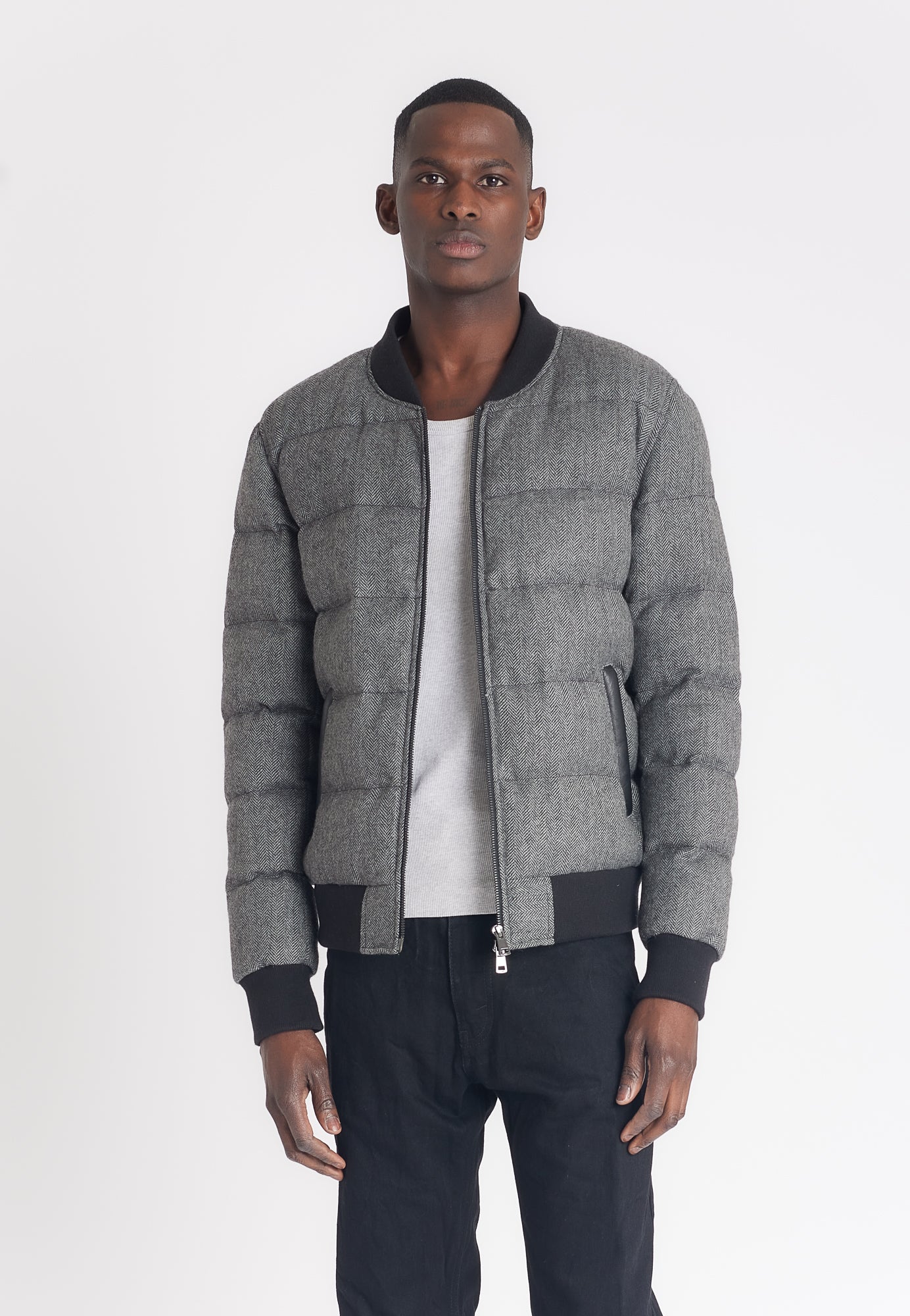 Doudoune laine BONBON DOUDOUNE WOOL GREY - vue face - Serge Pariente Paris