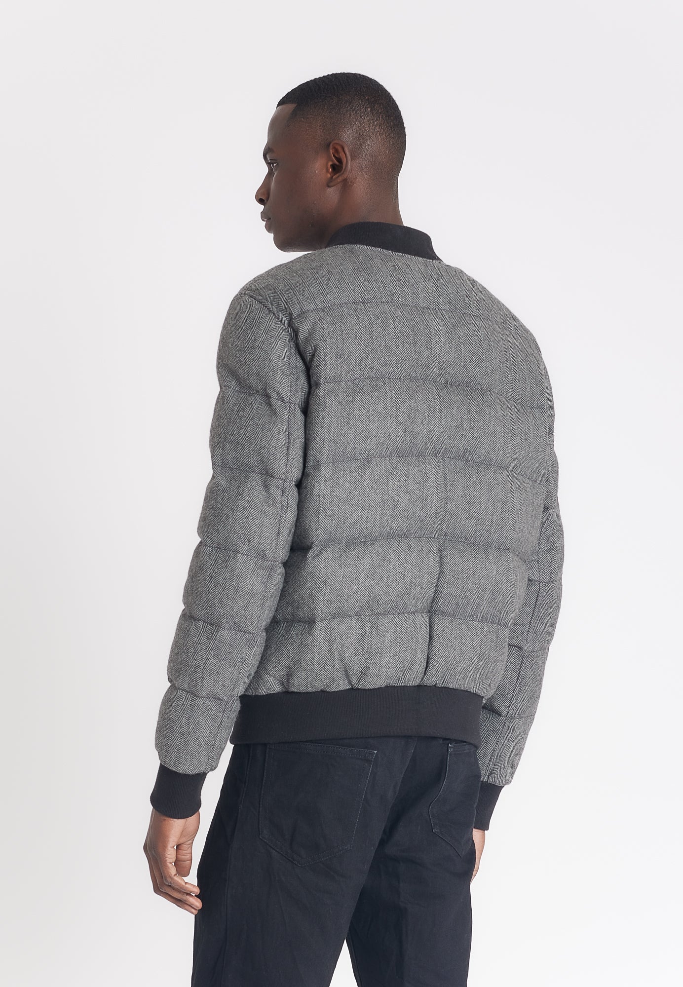 Doudoune laine BONBON DOUDOUNE WOOL GREY - vue portee - Serge Pariente Paris