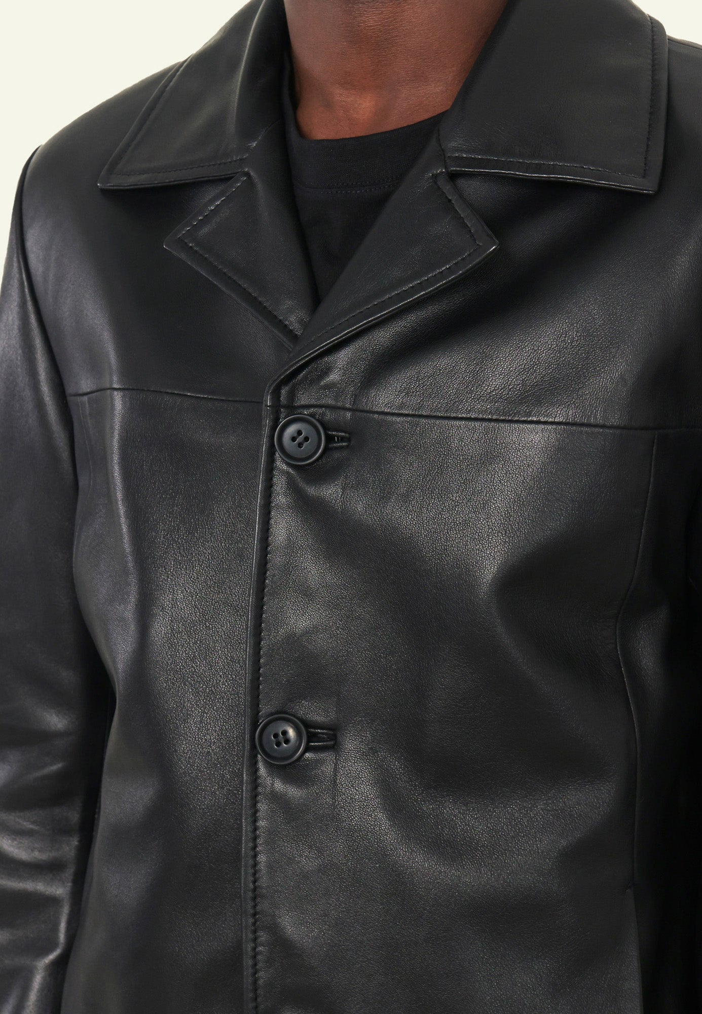 Veste cuir LORD BLACK vue complémentaire — Serge Pariente Paris