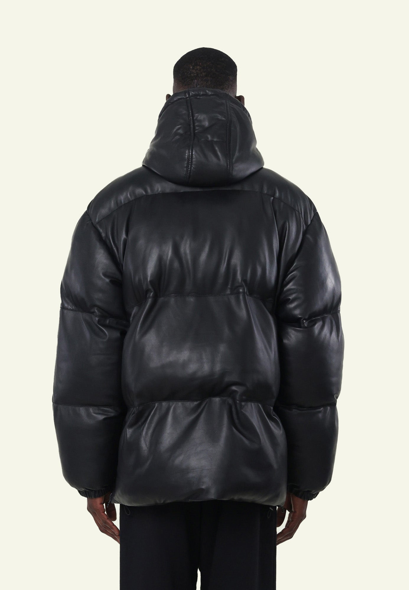 Doudoune cuir PUFFER - vue detail - Serge Pariente Paris