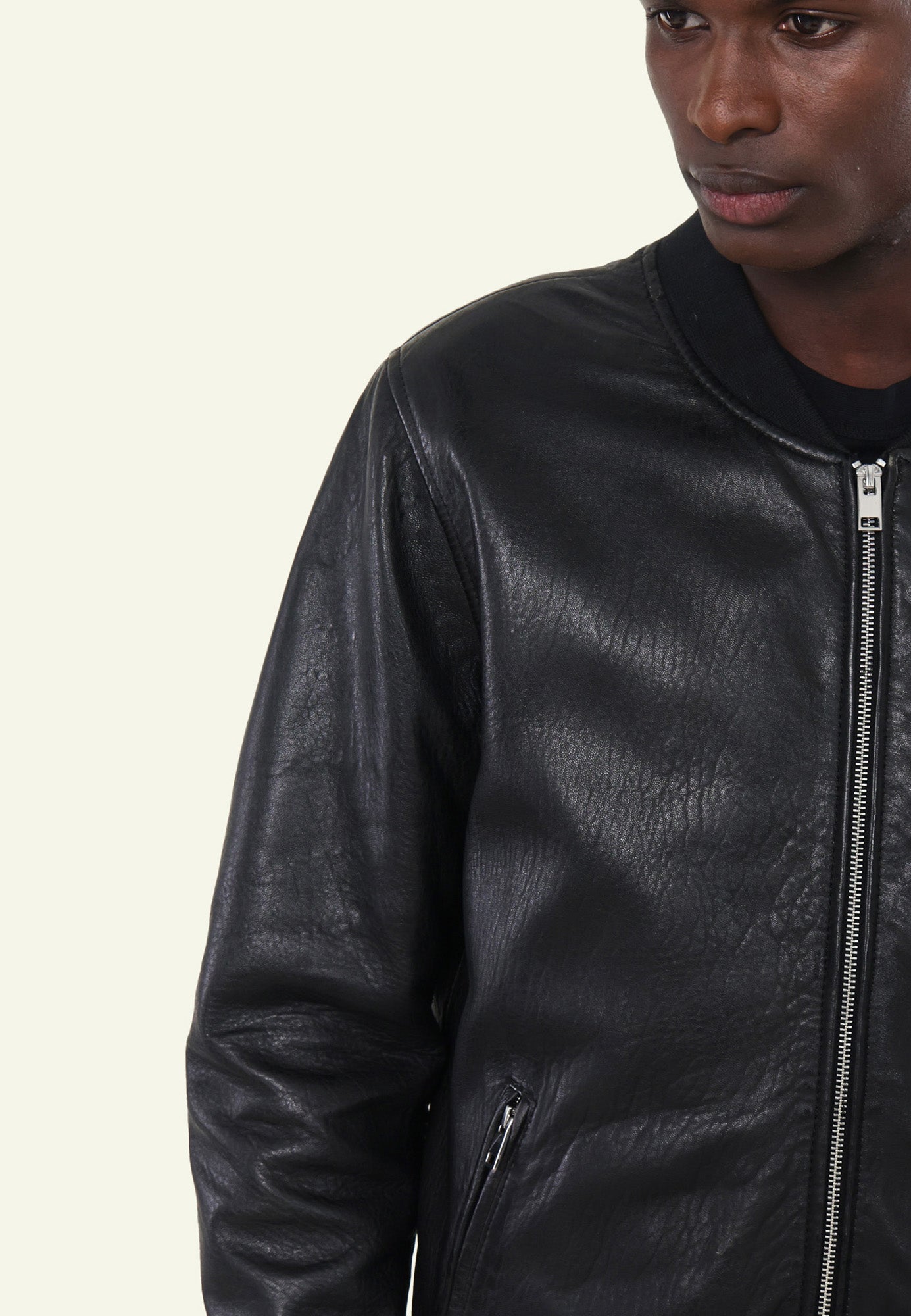 Bomber cuir BONZIP BLACK vue complémentaire — Serge Pariente Paris