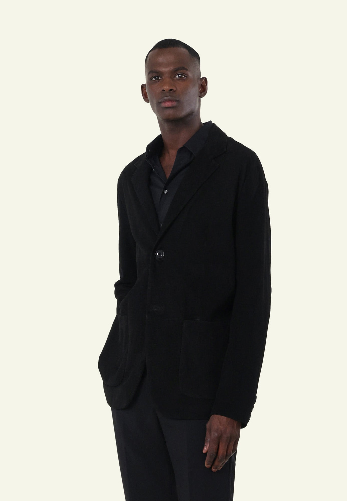 Blazer daim BLAZER VS BLACK vue côté — Serge Pariente Paris
