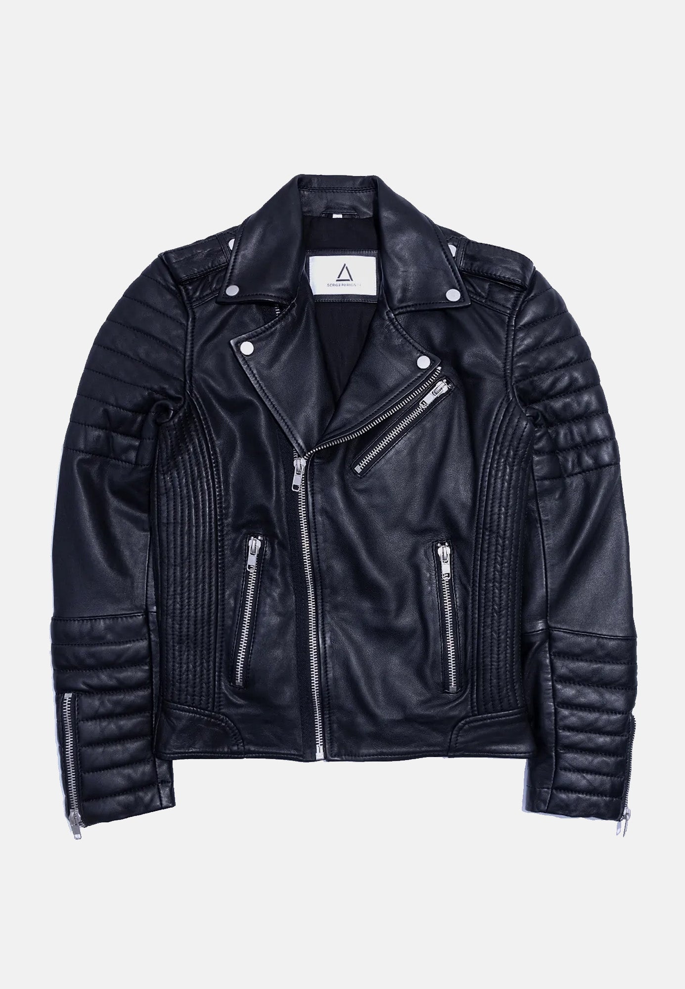 HIPSTER NF BLACK vue dos blouson cuir mouton — Serge Pariente Paris