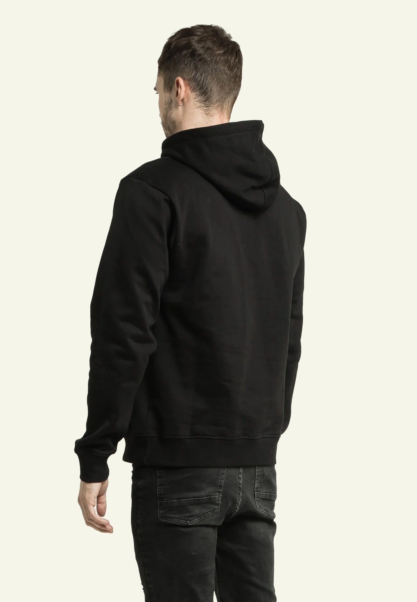 Hoodie noir HOODIE SP2 BLACK vue côté — Serge Pariente Paris