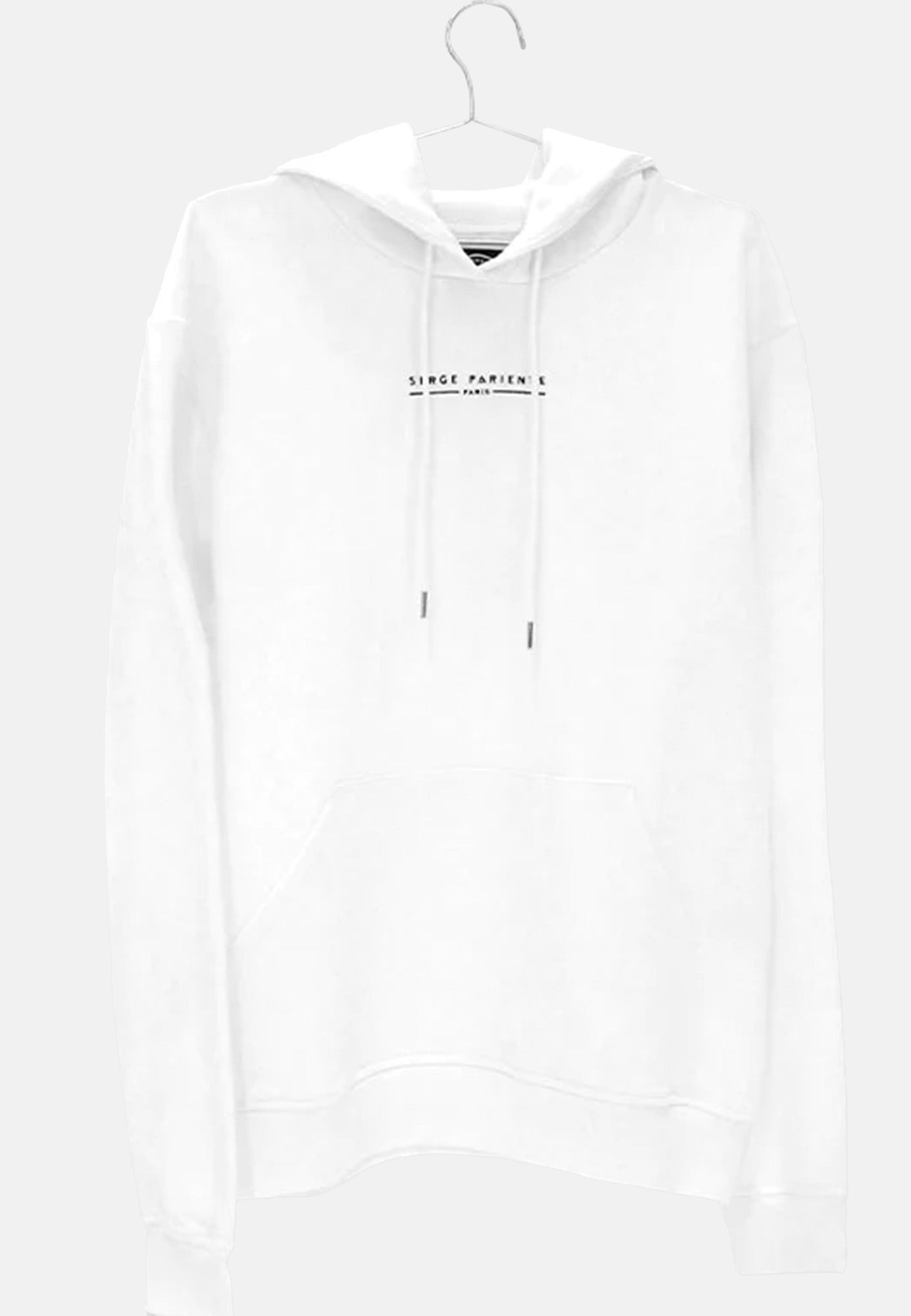 Sweat capuche coton blanc logo Paris Serge Pariente face — Serge Pariente