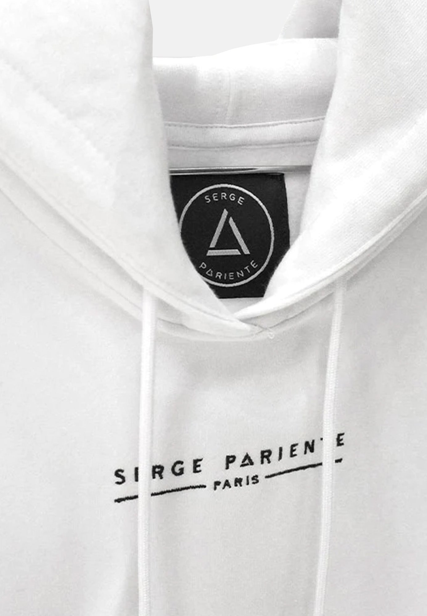 HOODIE SP2 WHITE vue dos sweat capuche blanc — Serge Pariente