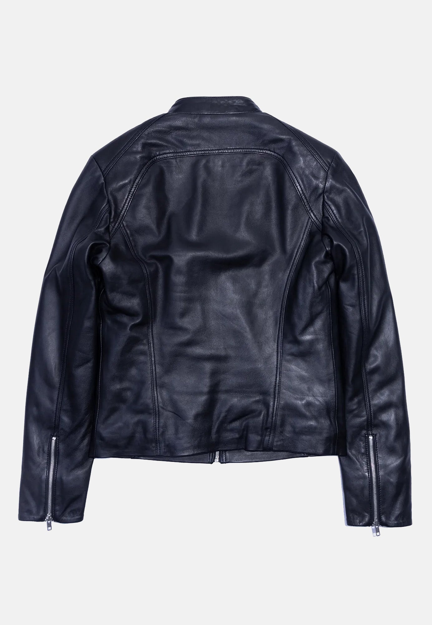 Blouson biker LENI NF BLACK vue côté — Serge Pariente Paris