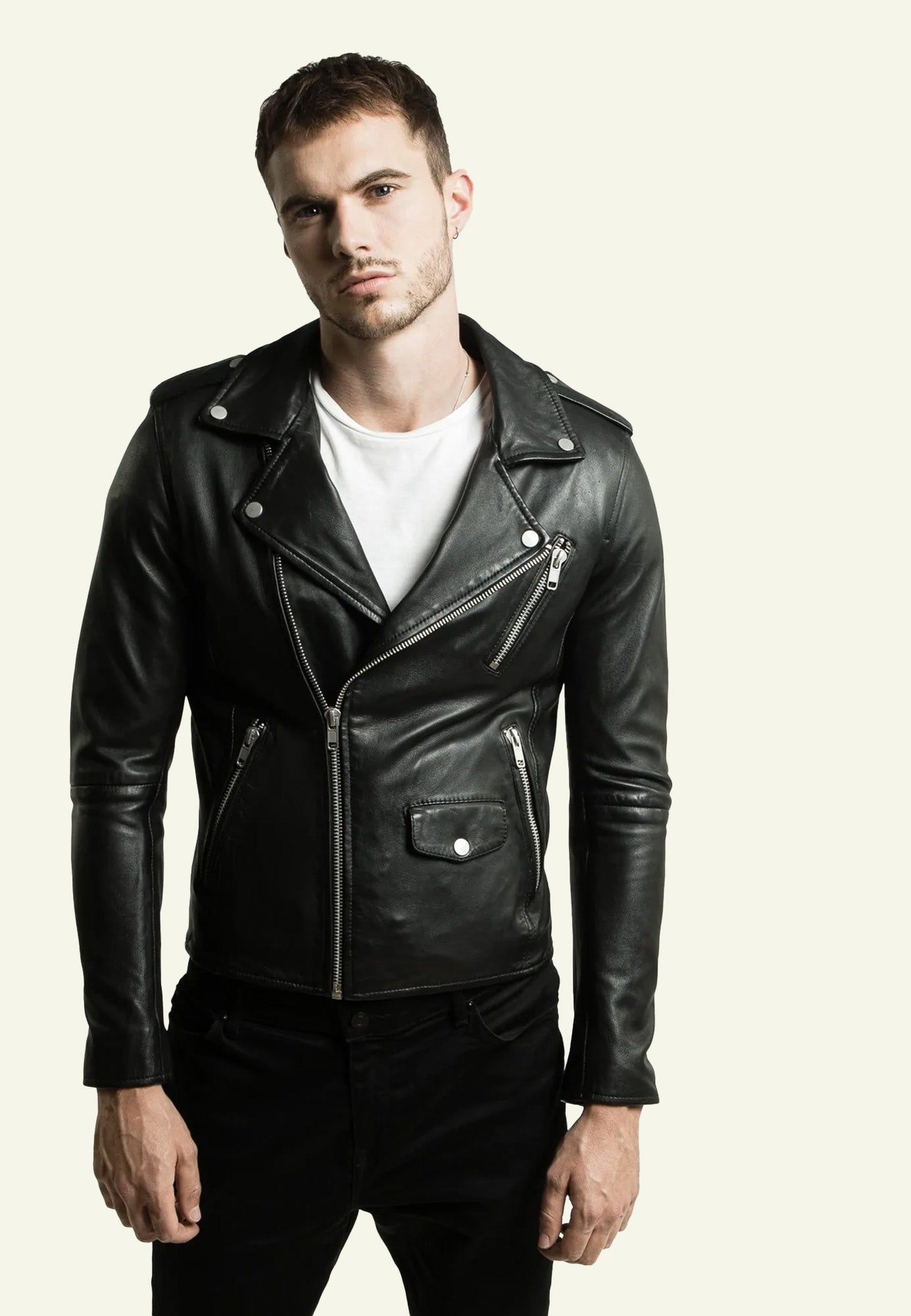 Détail ceinture zip ROCKY BLACK cuir mouton — Serge Pariente Paris