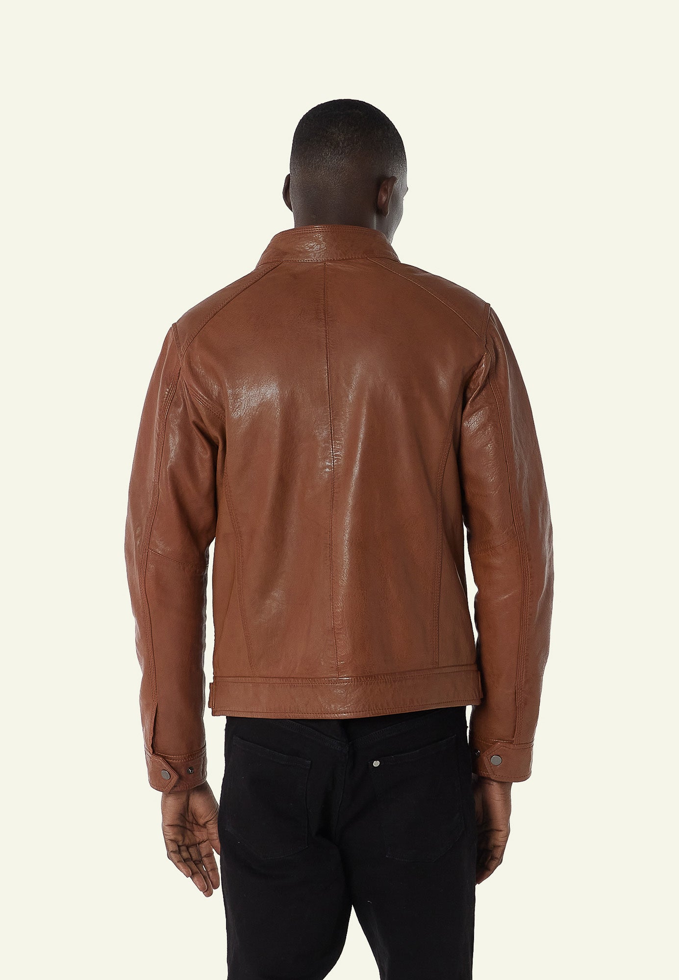 Blouson capuche cuir ERICO HOOD OXBLOOD PRIME - vue complementaire 2 - Serge Pariente Paris