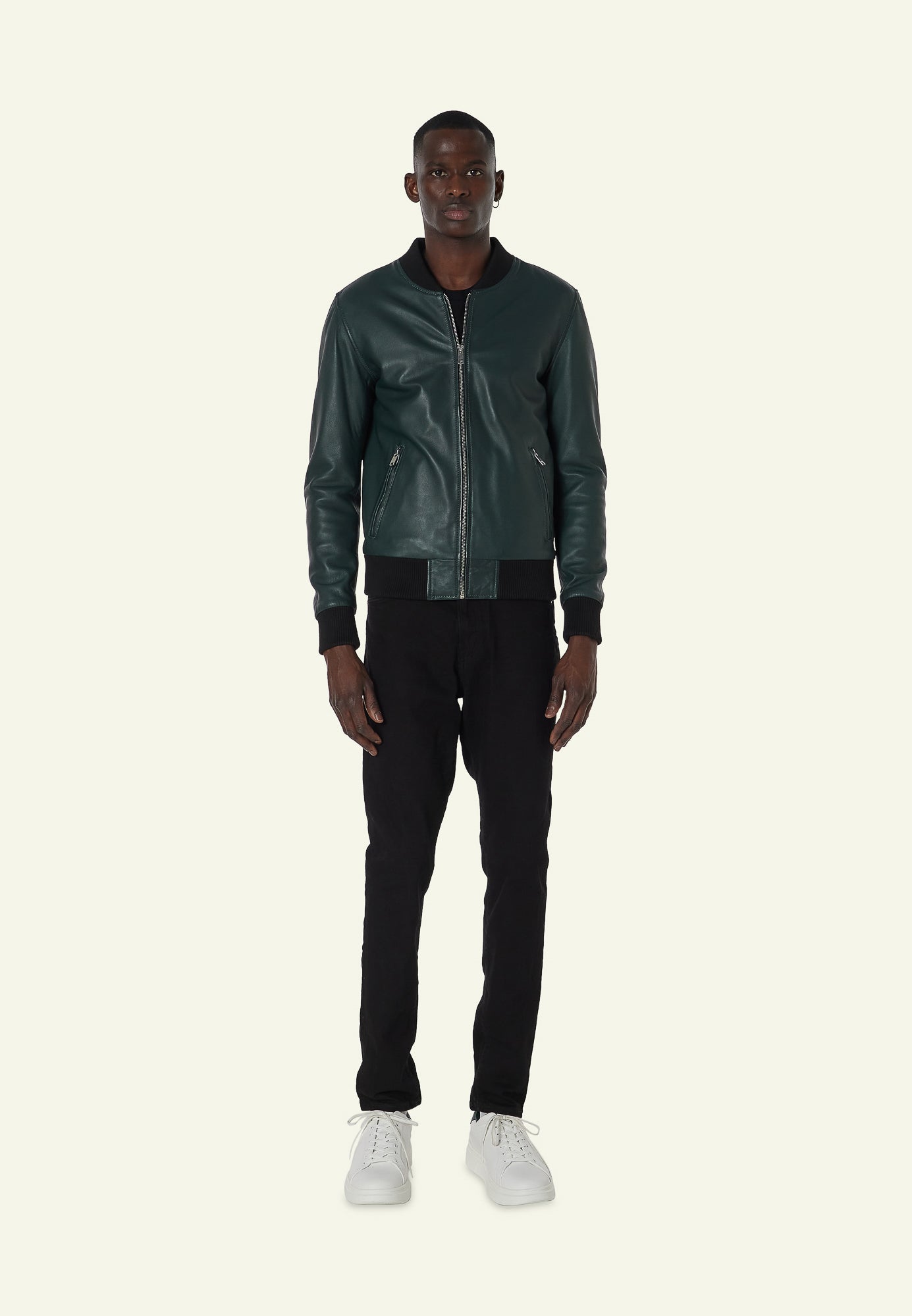 Bomber cuir BONBON GREEN - vue complementaire 1 - Serge Pariente Paris