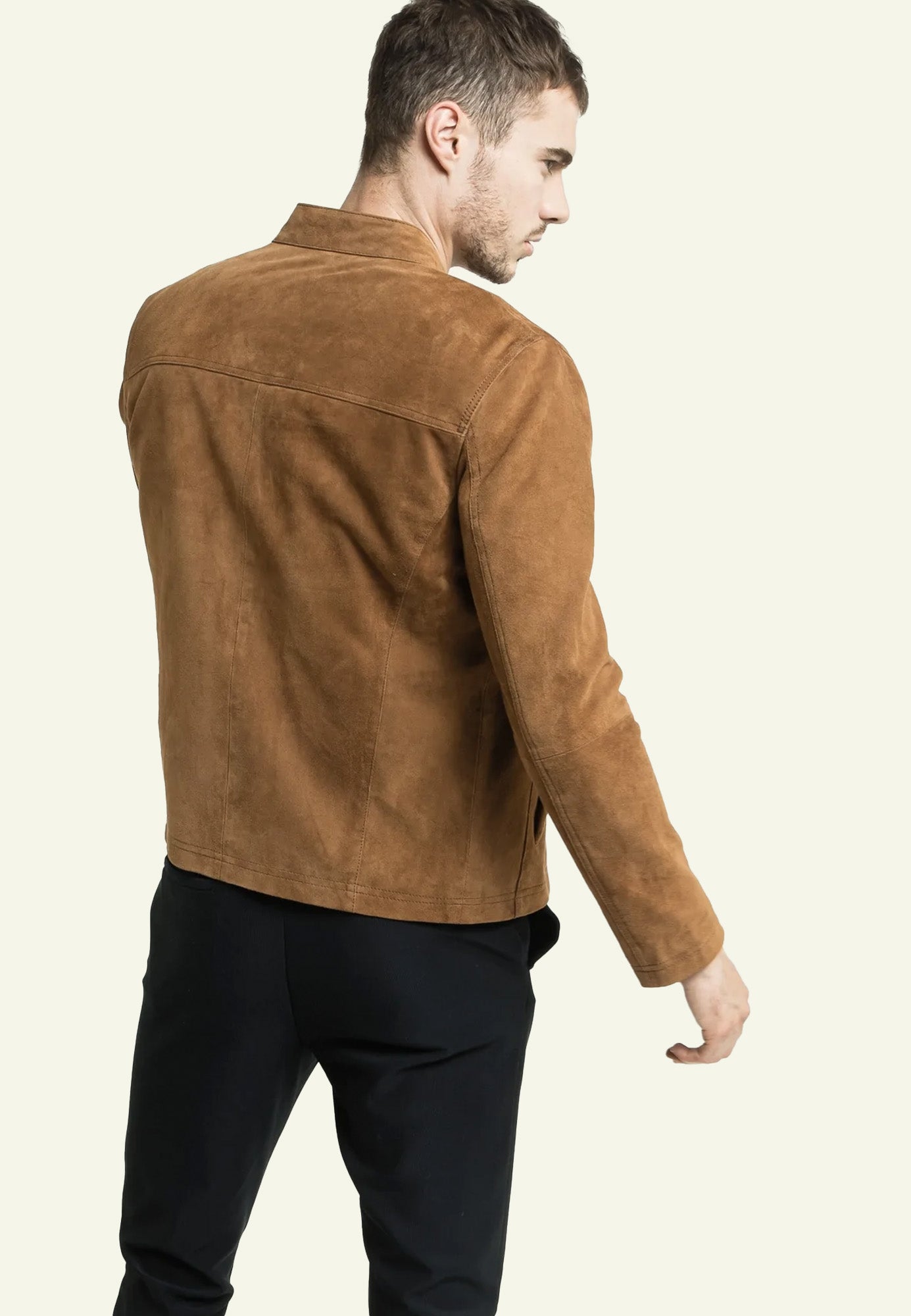 Blouson daim SYLVINO VS COGNAC vue complémentaire — Serge Pariente Paris